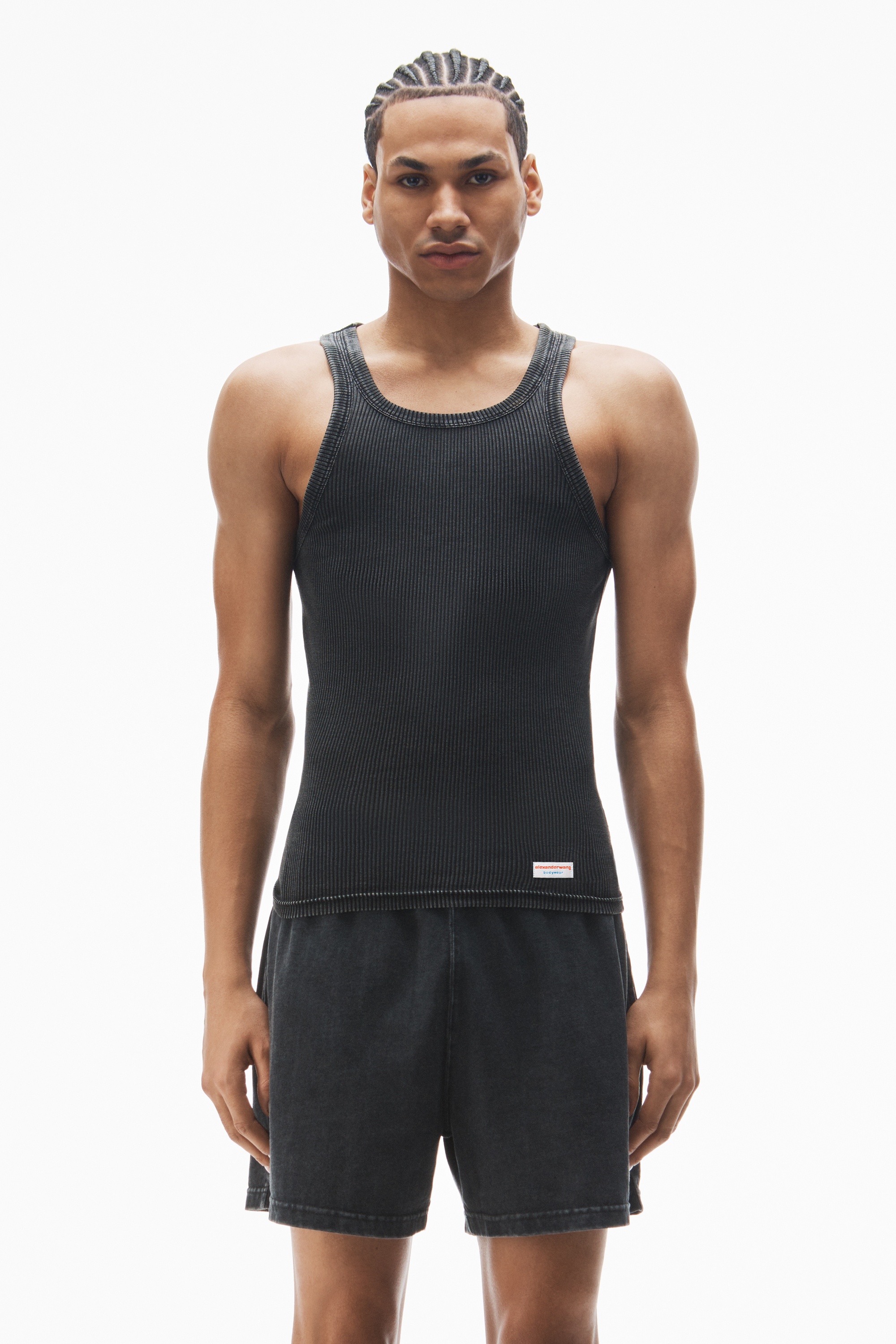 men's racerback tank in ribbed cotton - 2