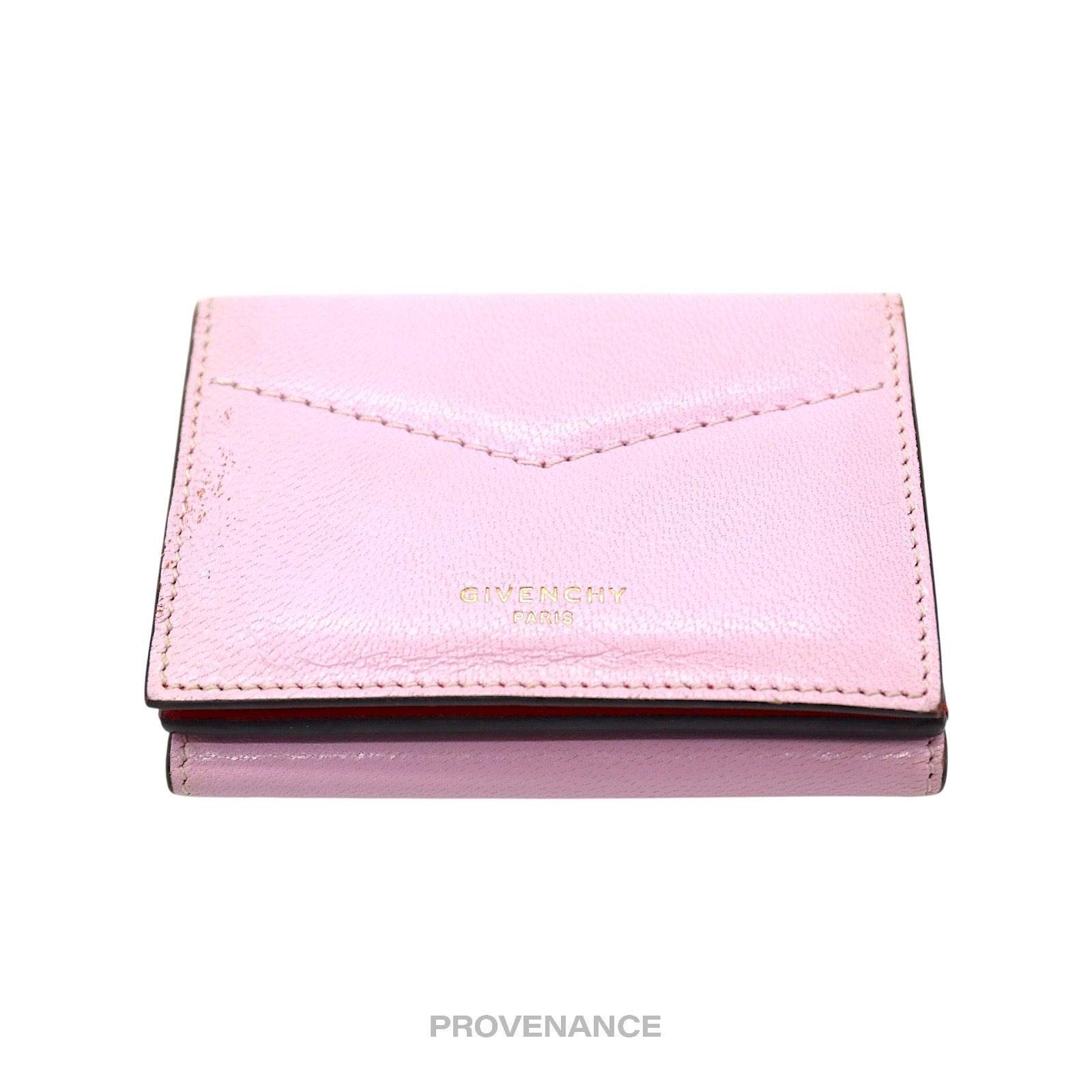 Givenchy Trifold Wallet - Two Tone Pink Red Leather - 10