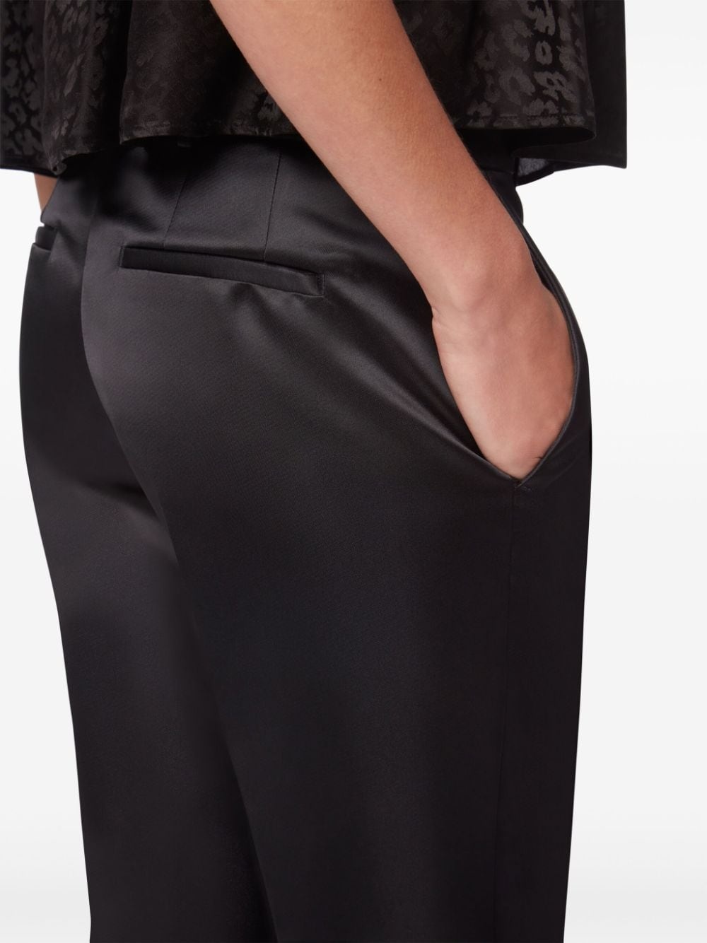 tailored flared satin trousers - 5