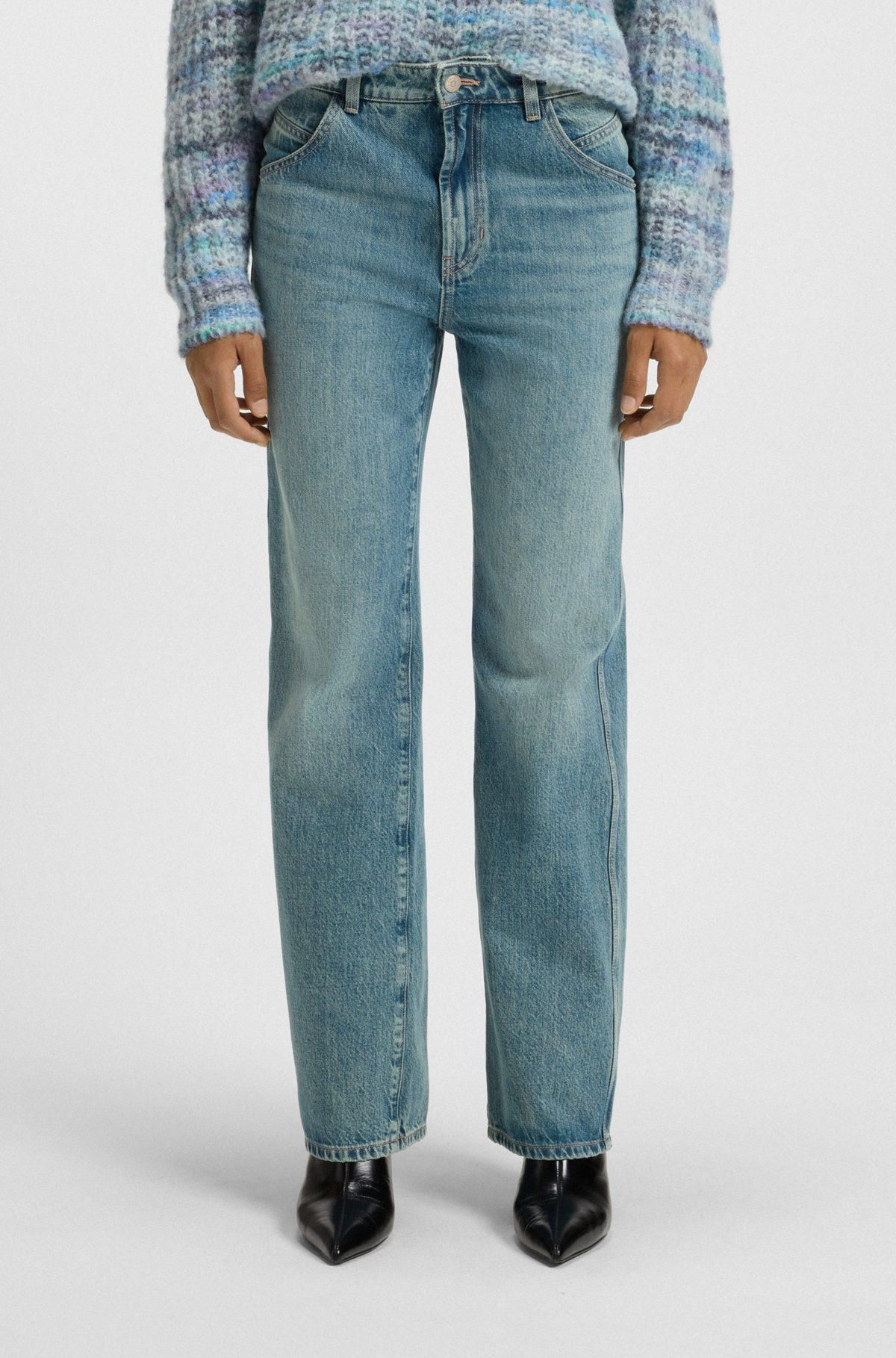 STRAIGHT-LEG JEANS IN EMERALD-CAST RIGID DENIM - 2