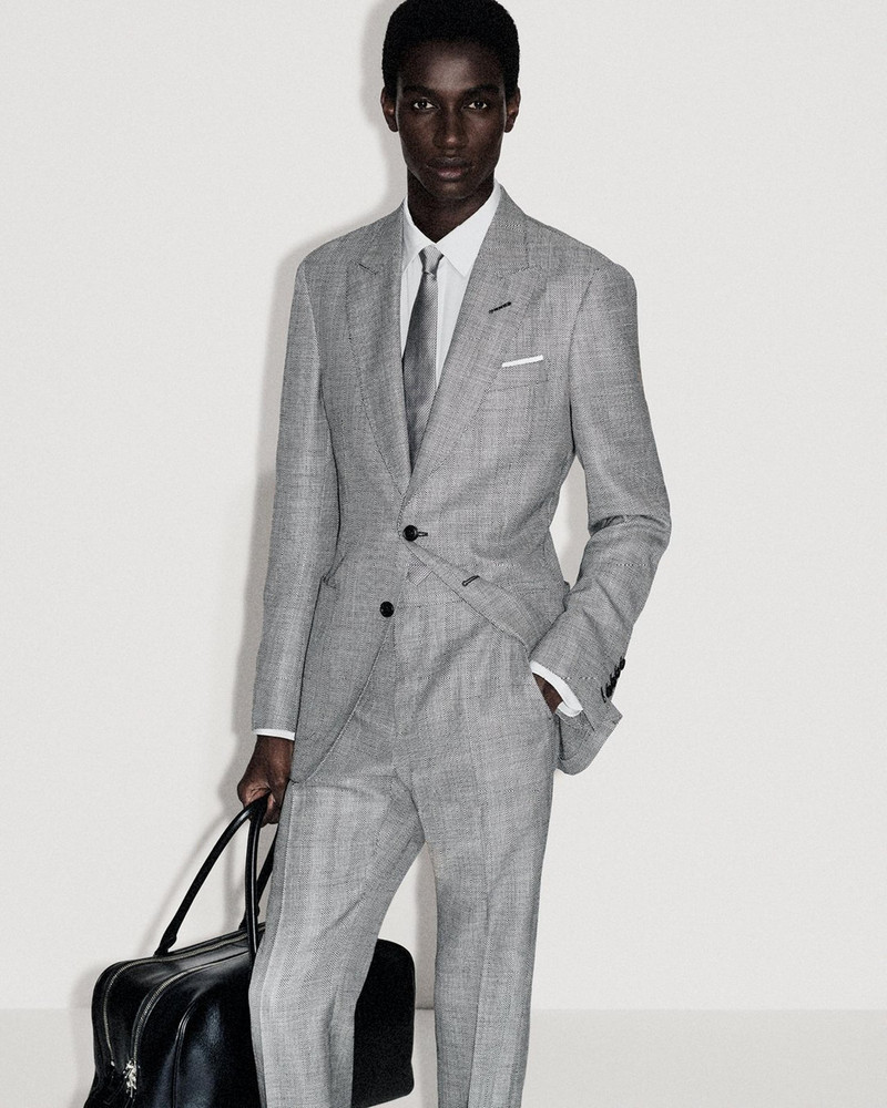 WOOL SILK LINEN SHARKSKIN PANT 5