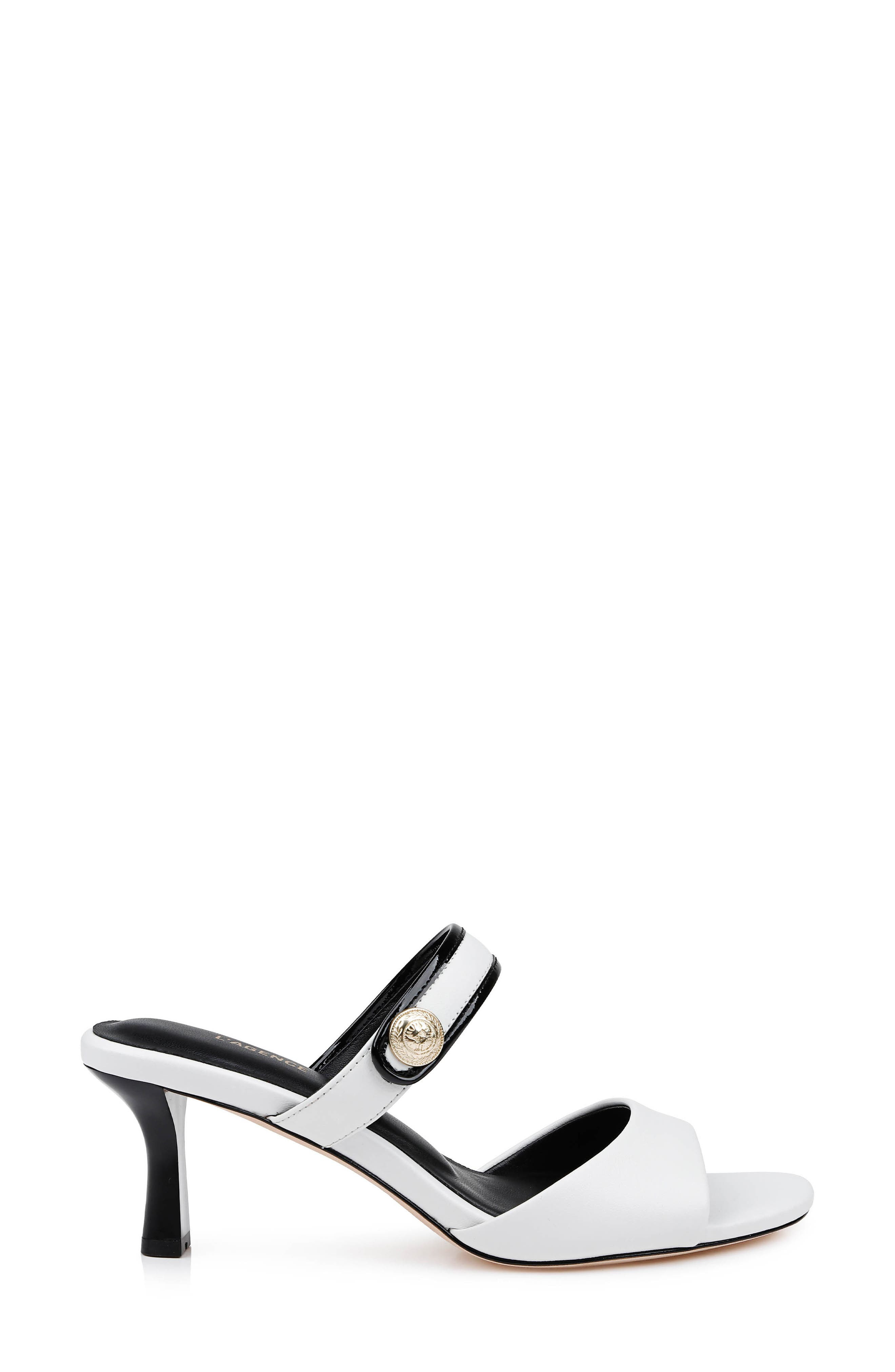 L'AGENCE Giulia Slide Sandal in White Leather at Nordstrom - 3