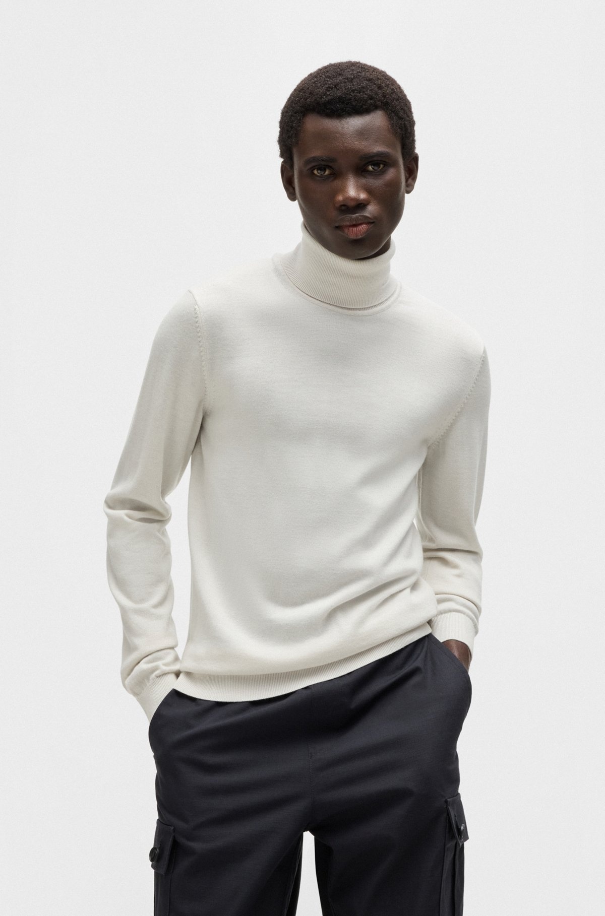 REGULAR-FIT ROLLNECK SWEATER IN WOOL - 2