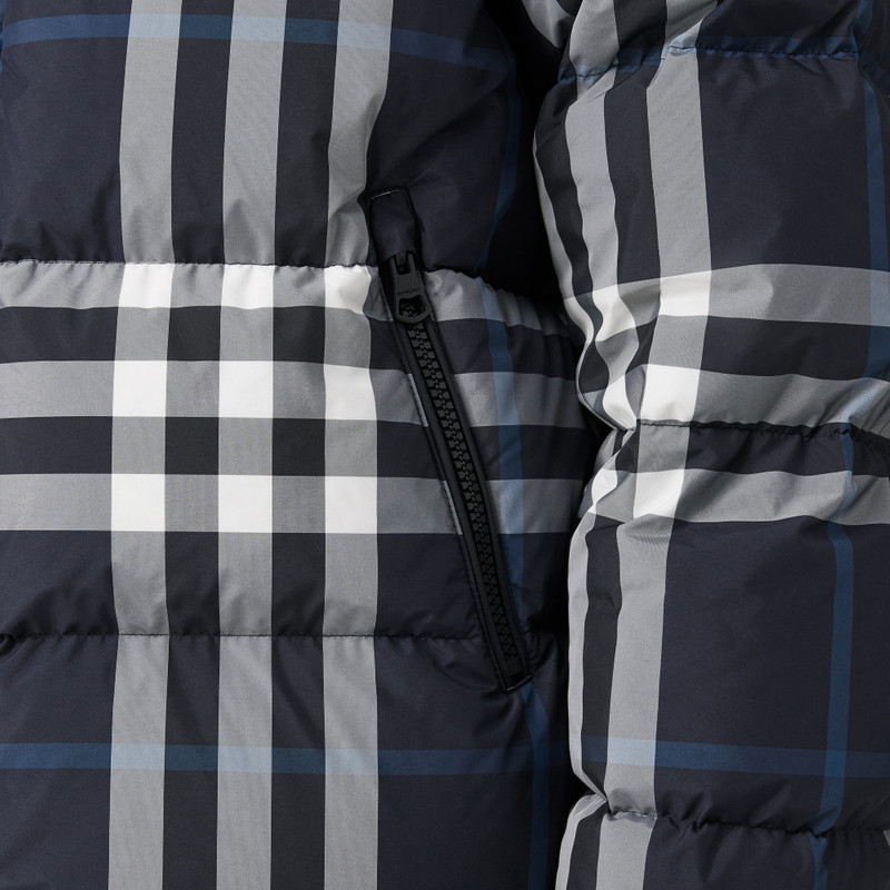 Detachable Hood Check Puffer Jacket 5