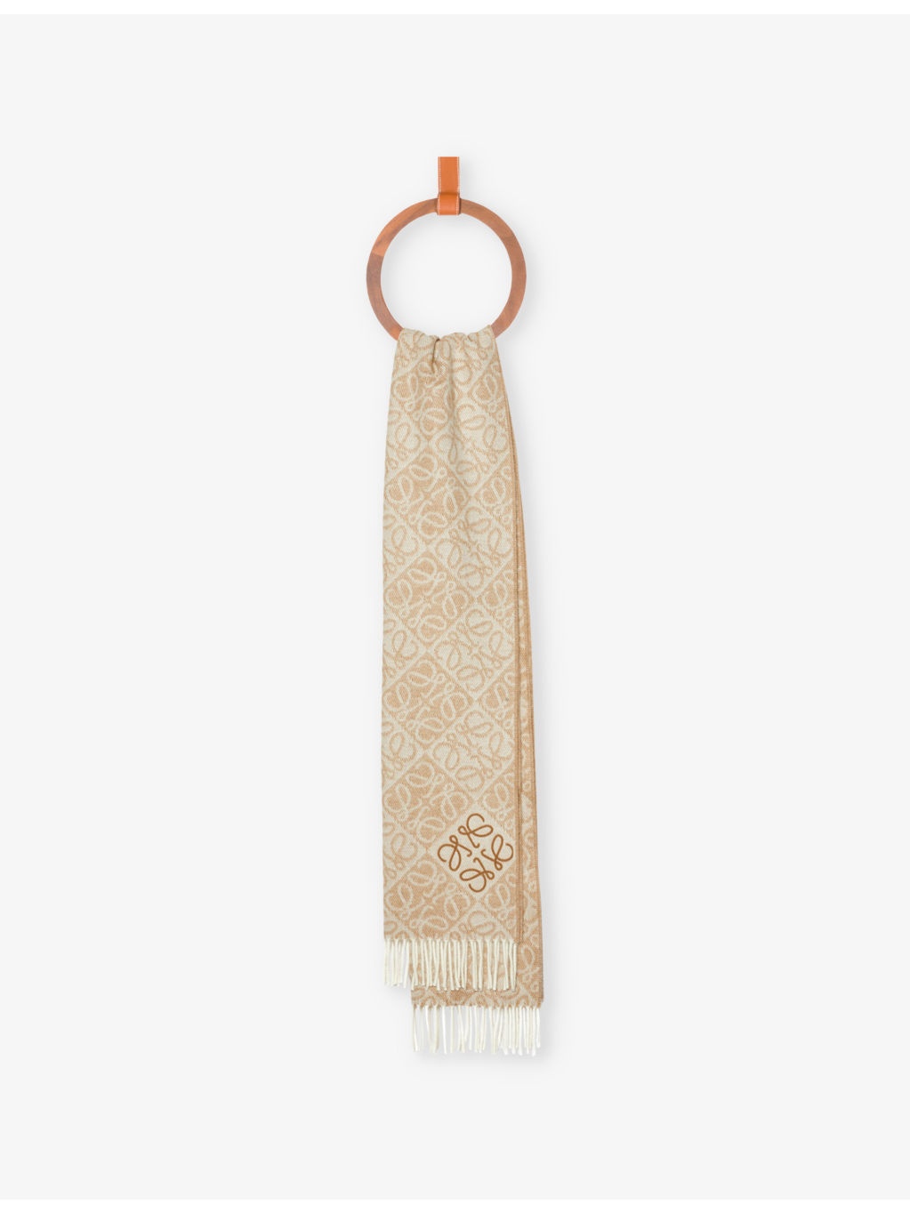 Anagram-pattern wool and cashmere-blend scarf - 4
