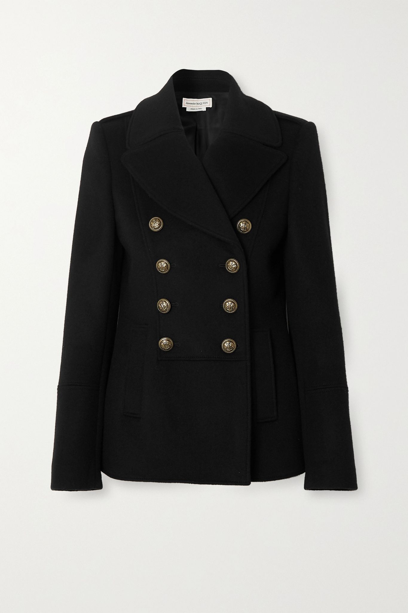 Double-breasted wool coat - 1