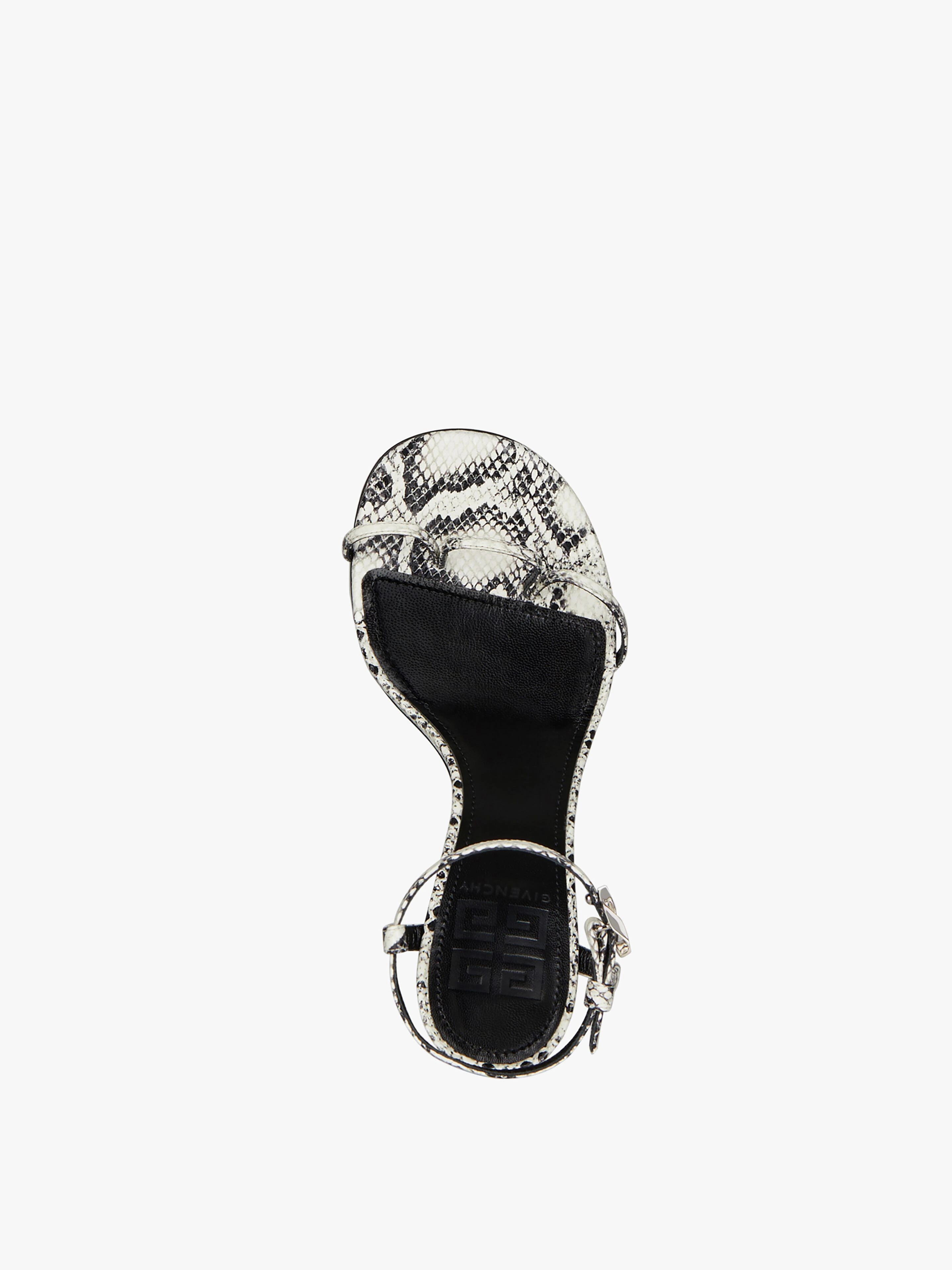 TRIPLE TOES SANDALS IN PYTHON EFFECT LEATHER WITH G HEEL - 4