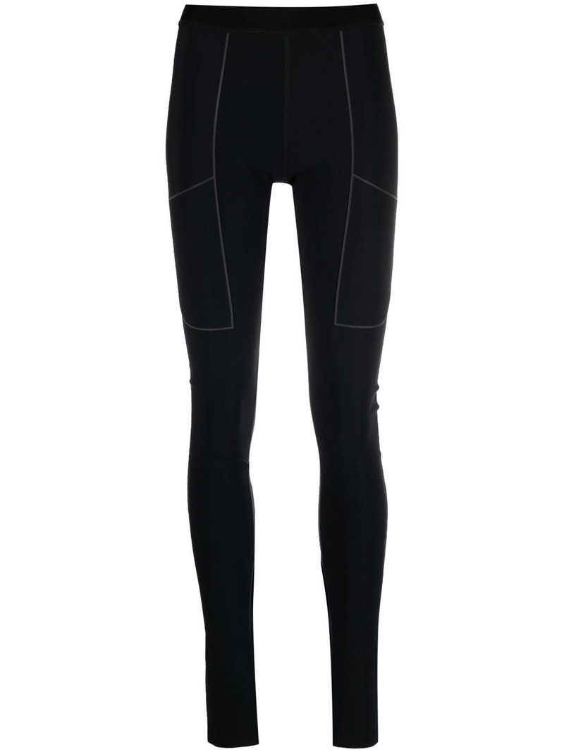 stretch-design slit leggings 1