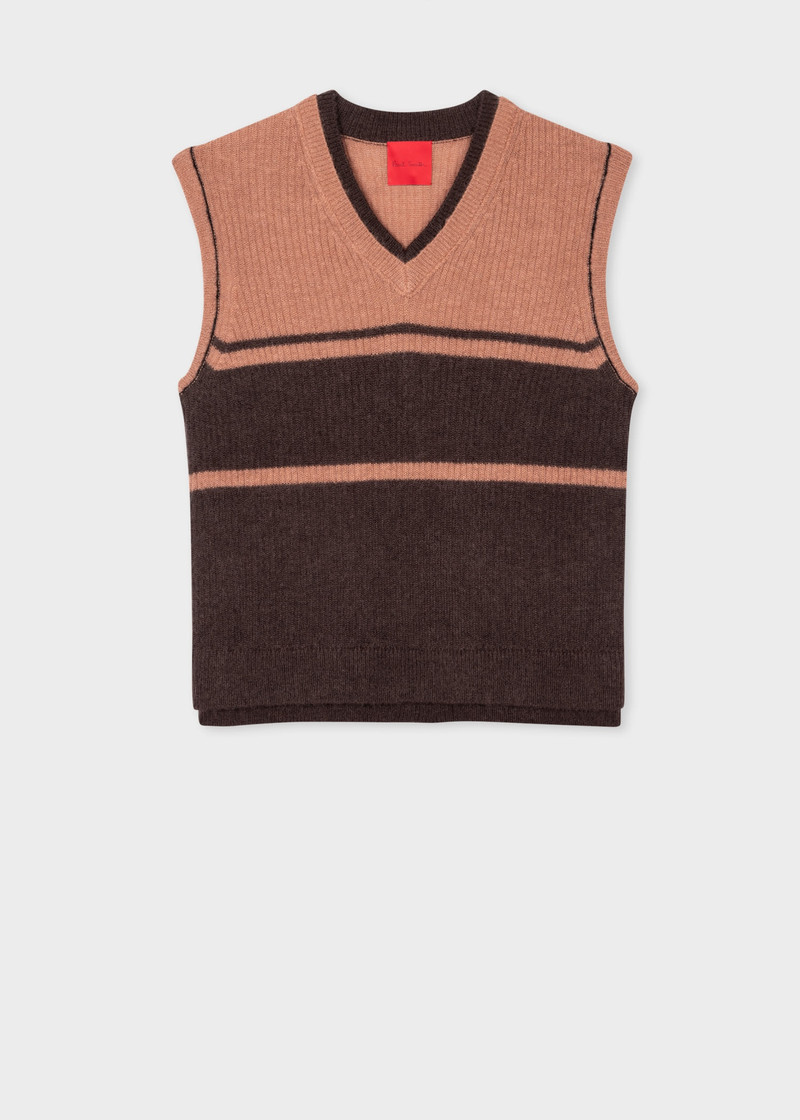 Brown Wool-Mohair Knitted Vest 1
