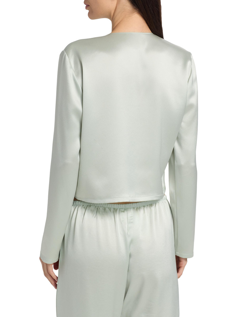 Women's Barb Satin Crewneck Cardigan - Watercress 5