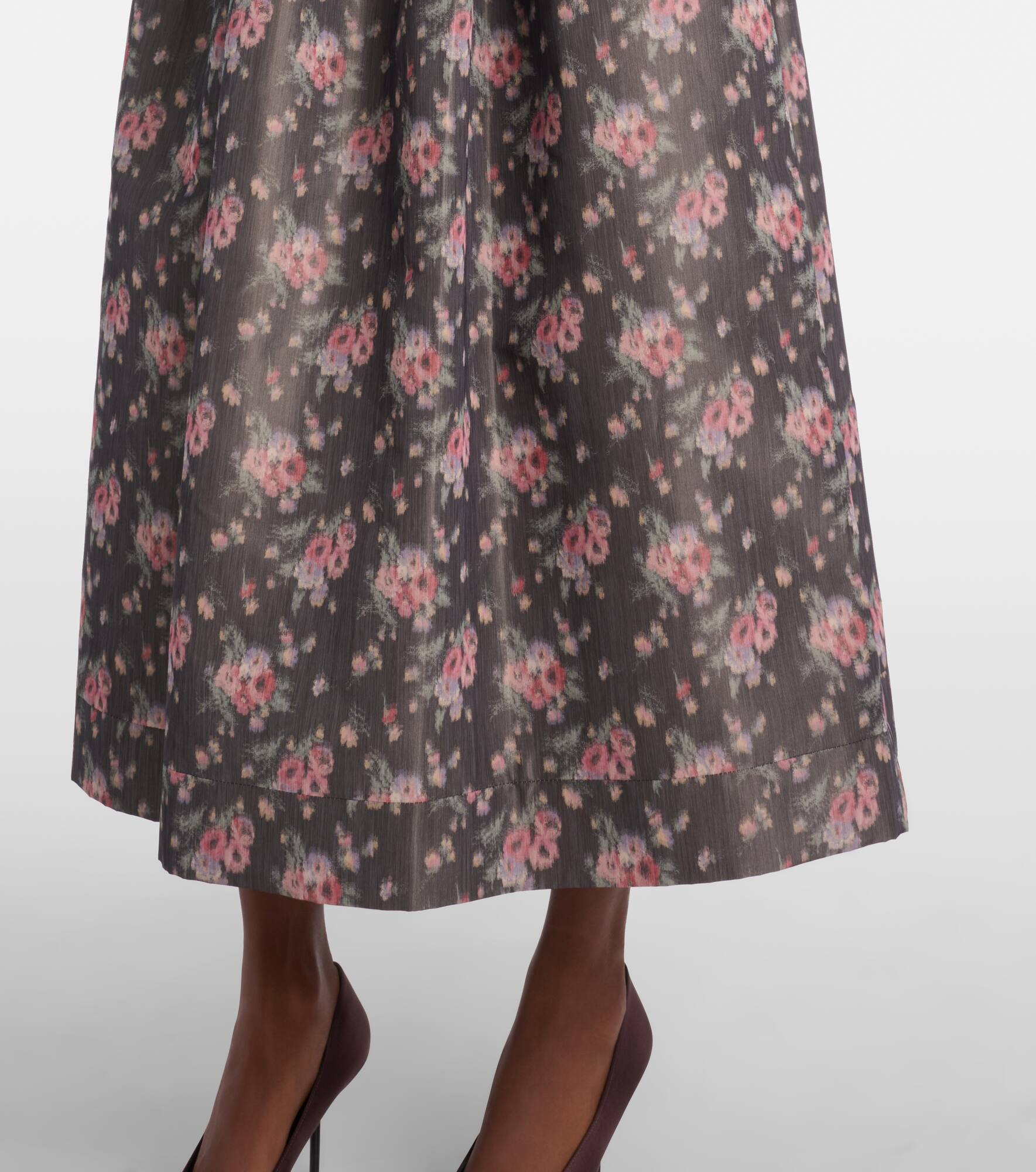 Apple floral taffeta corset midi dress - 6