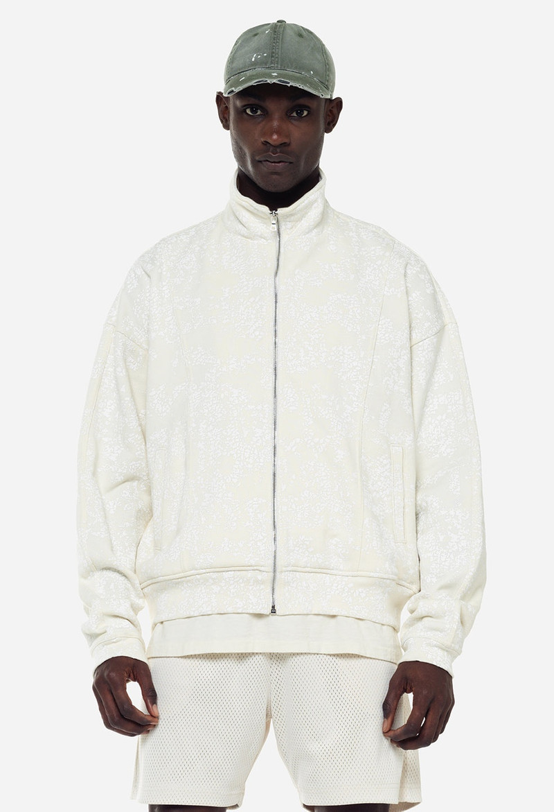 COATED TERRY STAND COLLAR FULL-ZIP 2