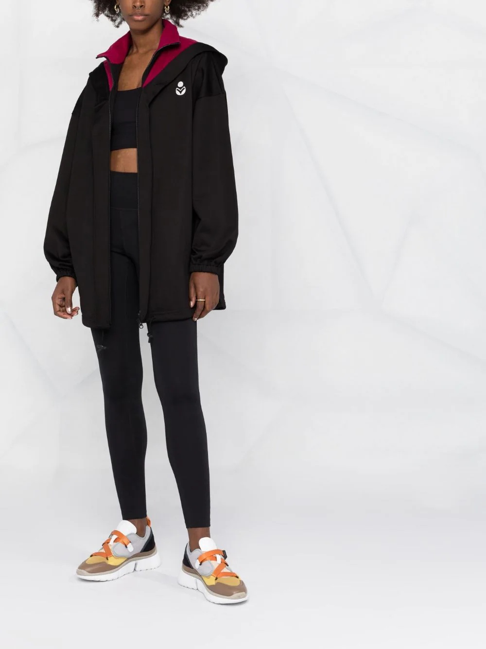 logo-print hooded jacket - 2