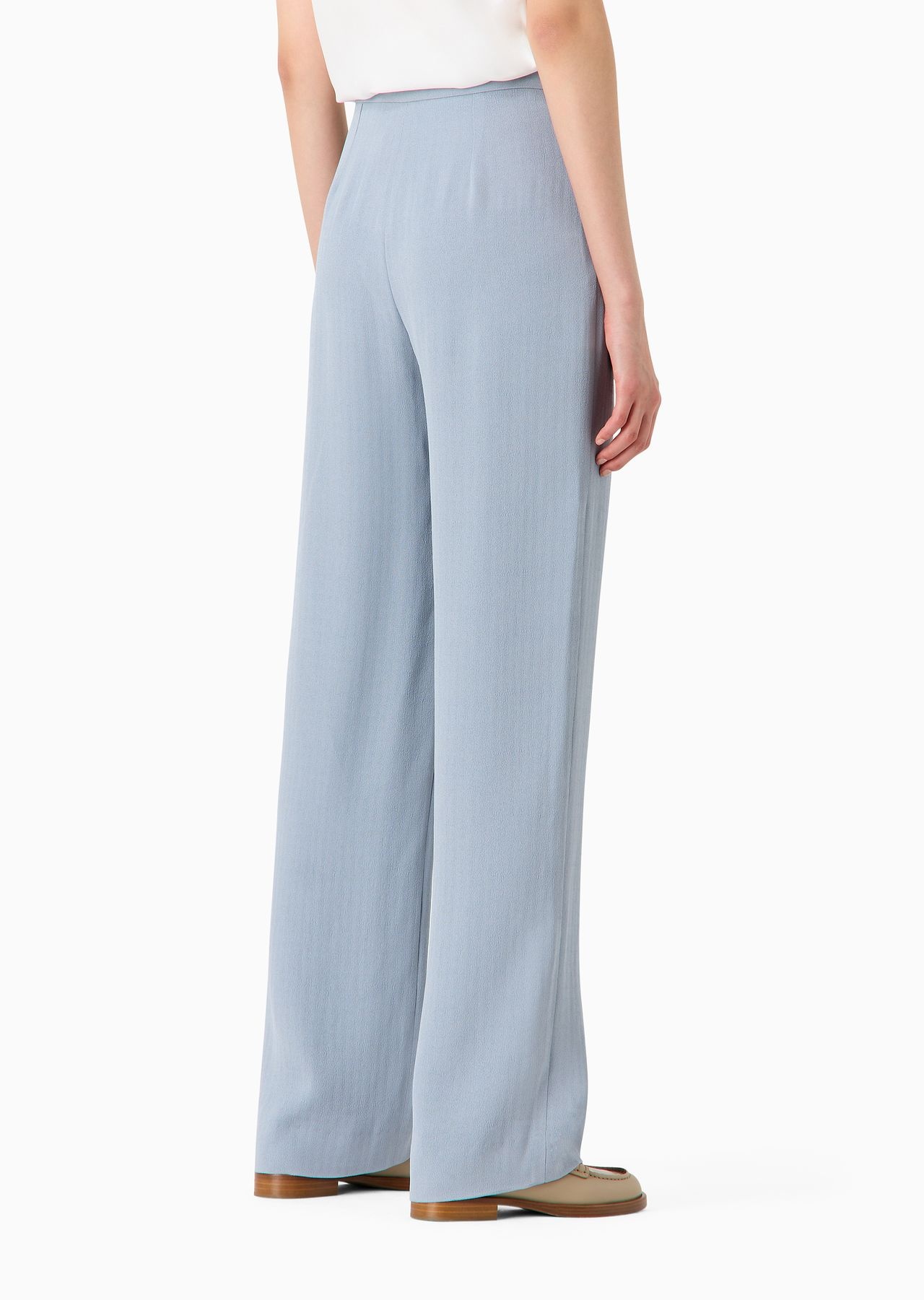 Icon frisottino palazzo trousers with jacquard micro-check motif - 3