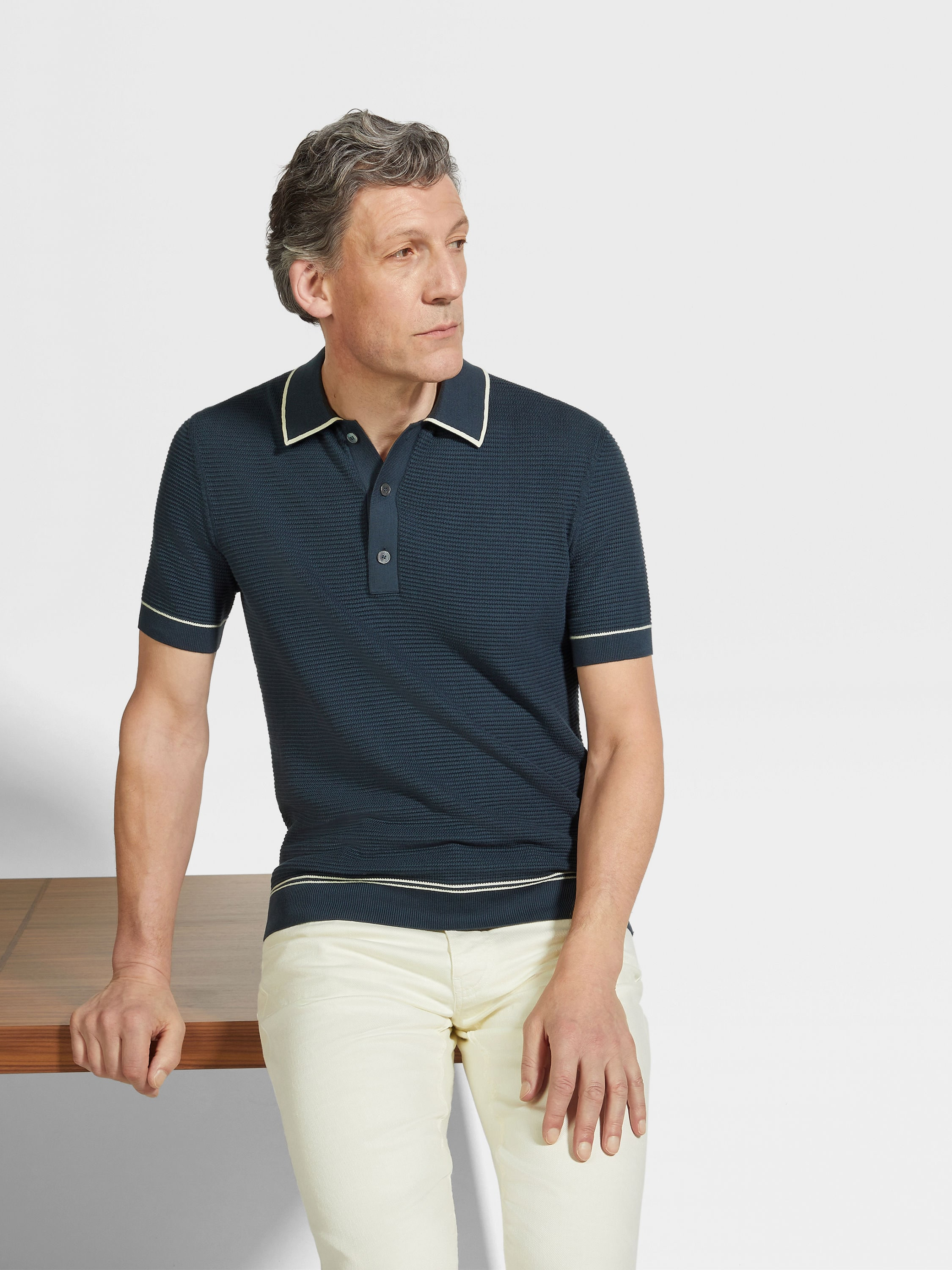 DARK TEAL BLUE PREMIUM COTTON POLO SHIRT - 3
