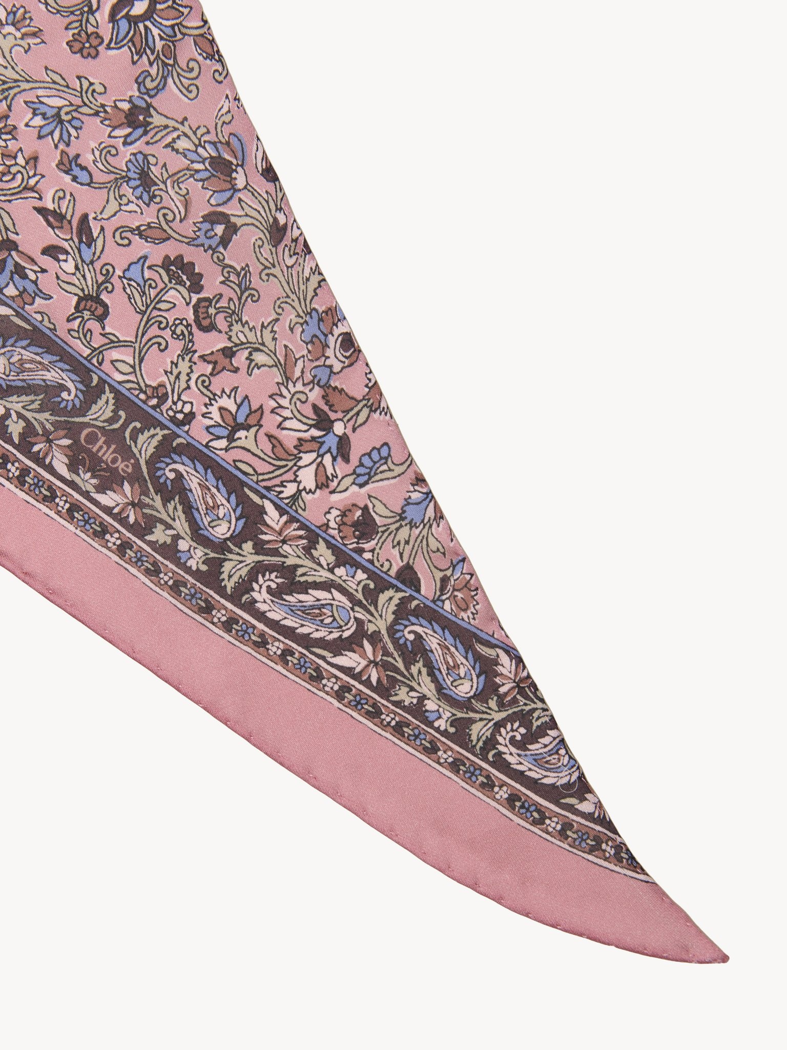 THE CHLOÉ PAISLEY BANDEAU SCARF IN SILK CHARMEUSE - 3