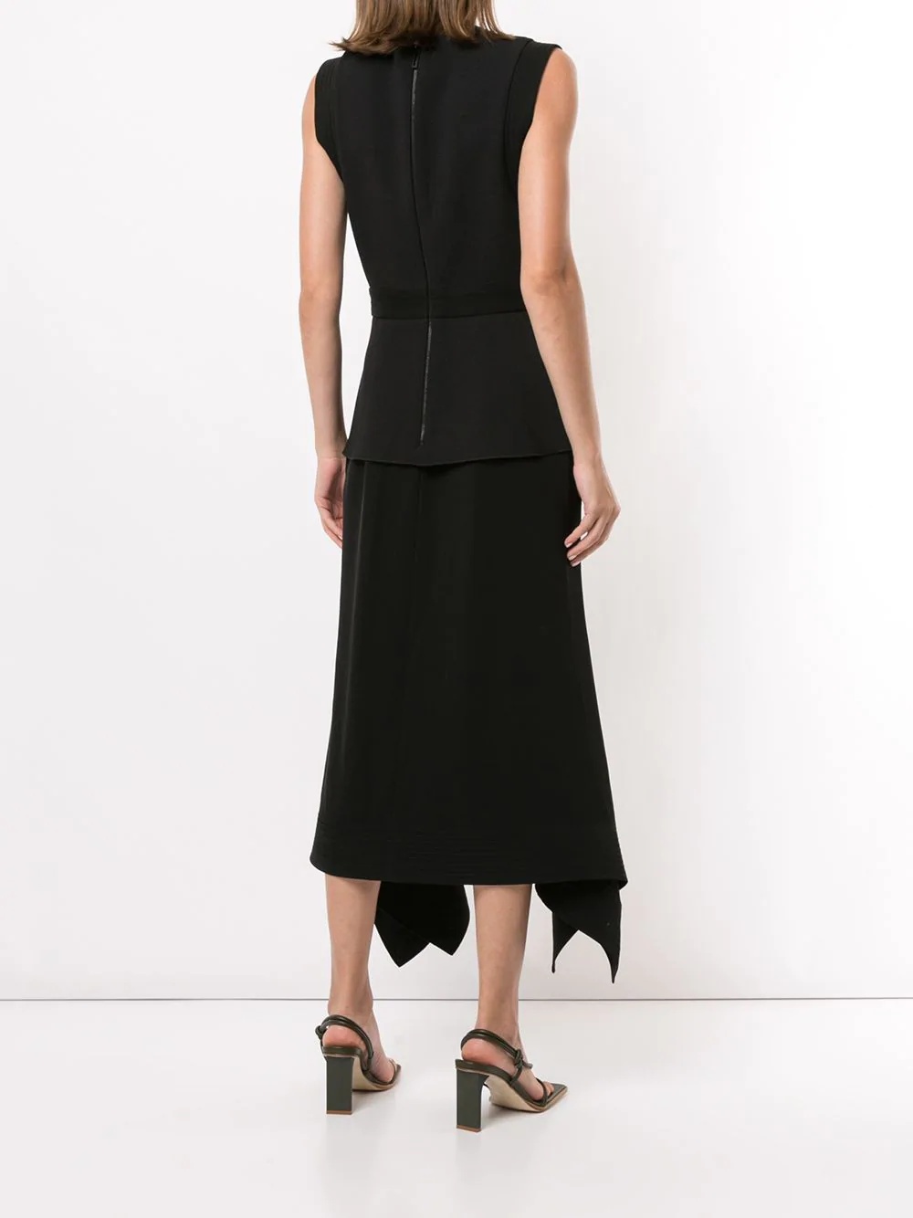 belted stitch drape dress - 4