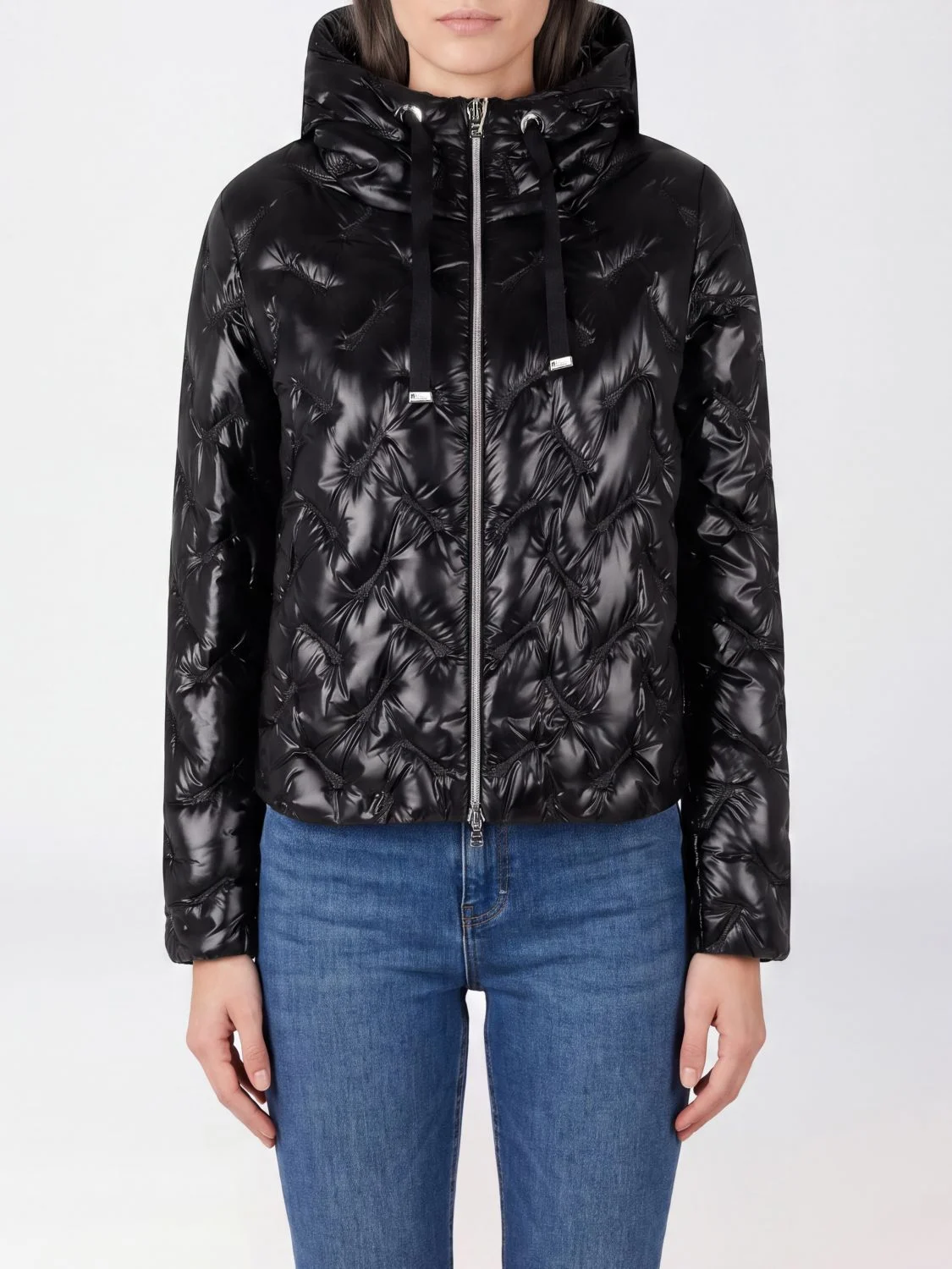HERNO Short Quilted Nylon Hooded Puffer Jacket with Zip Closure - 1
