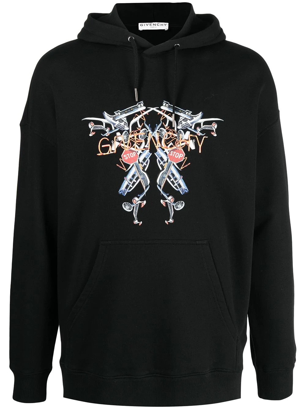 logo-embroidered hoodie - 1