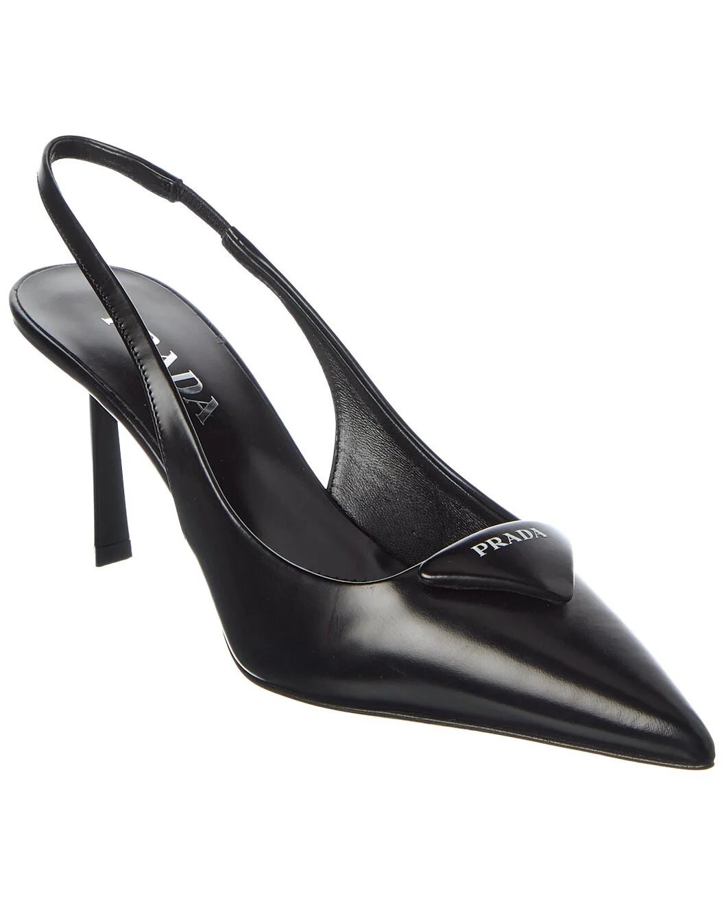 Prada Leather Pointy-Toe Slingback Pump - 1