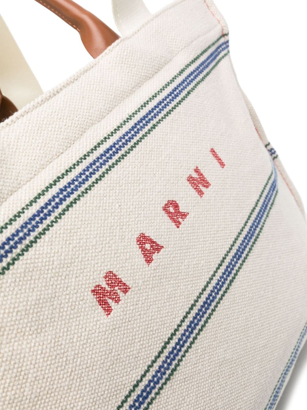Marni embroidered-logo canvas tote bag | REVERSIBLE