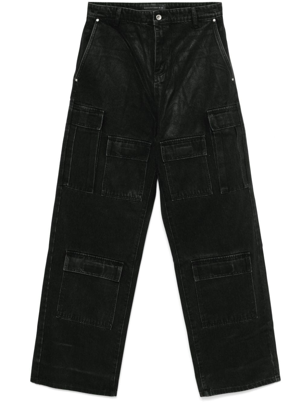 waxed cargo jeans - 1