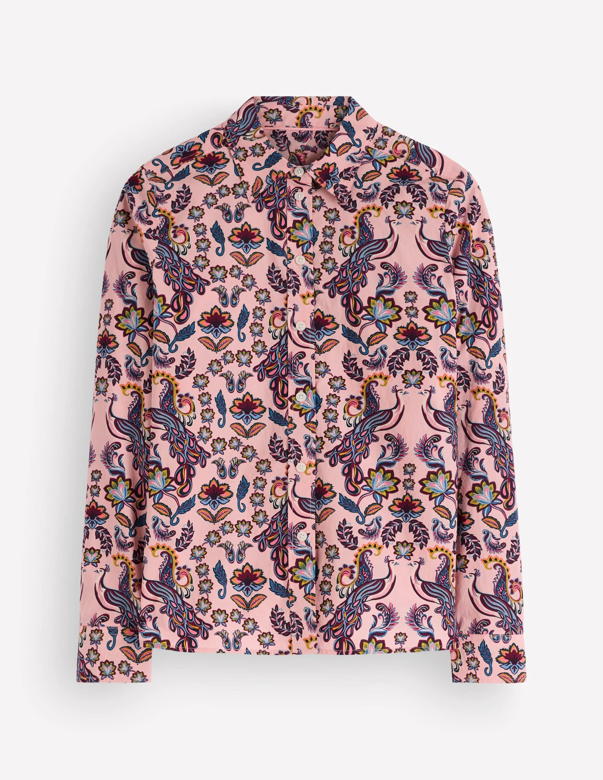 The New Sienna Cotton Shirt-Peacock Paradise - 1