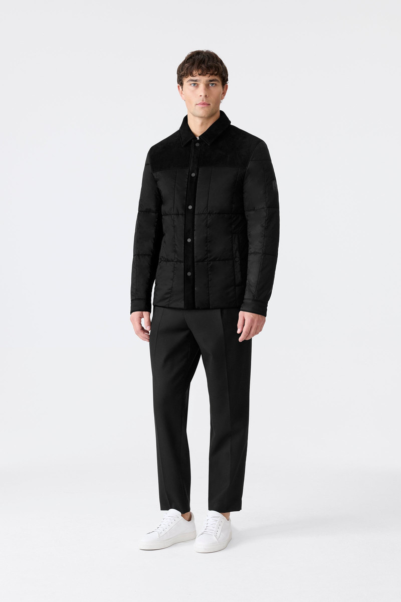 MACKAGE HENRIK Mixed-Media Suede Shirt Jacket outlook