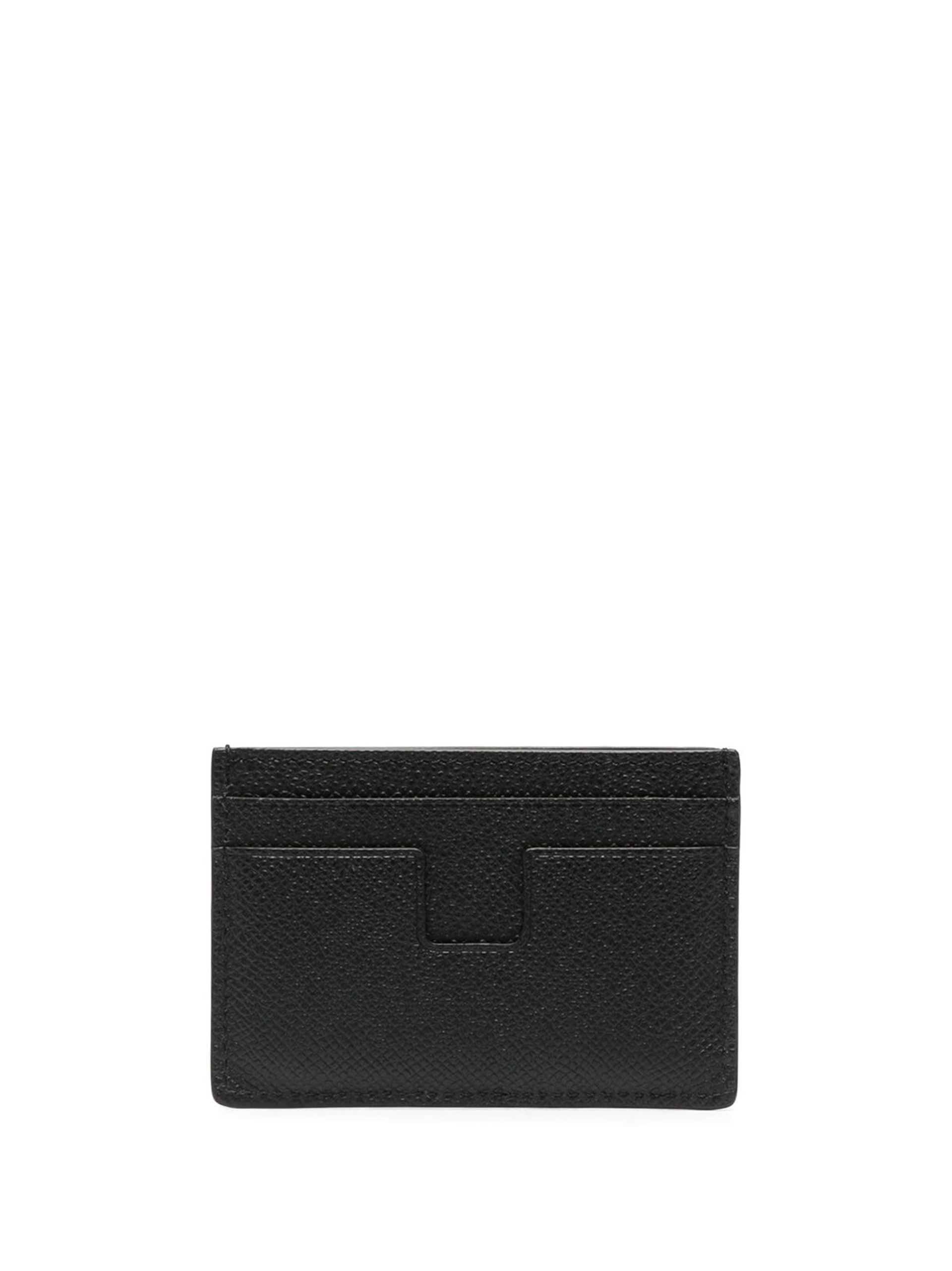 Black TF Leather Cardholder - 2
