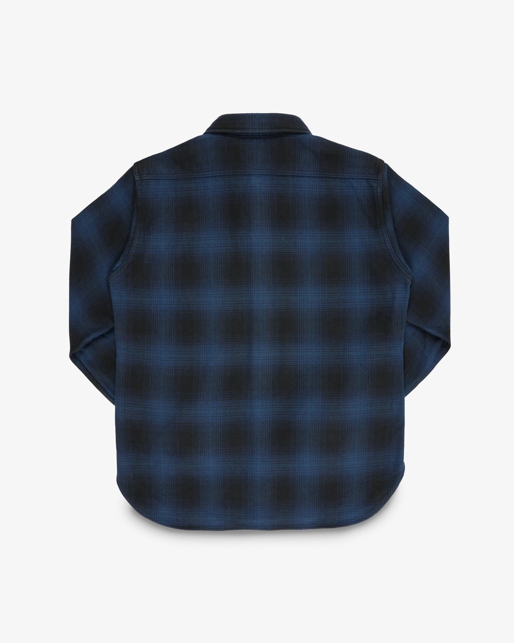 IHSH-265-NAV Ultra Heavy Flannel Ombré Check Work Shirt - Navy/Black - 5