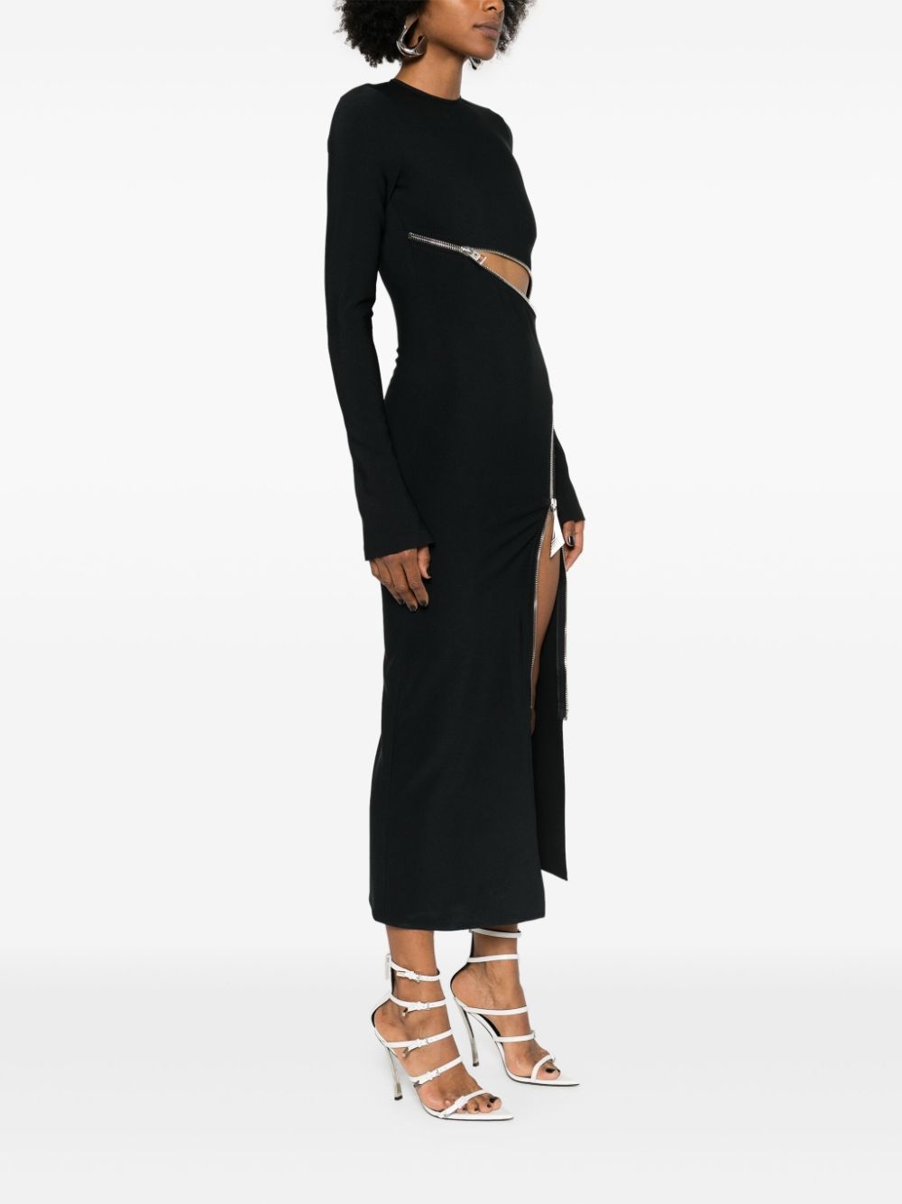 zip-detail midi dress - 3