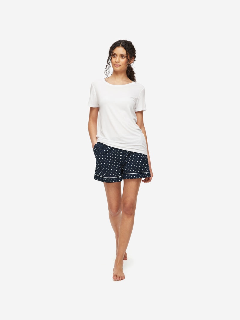 Women's Lounge Shorts Plaza 60 Cotton Batiste Navy - 3
