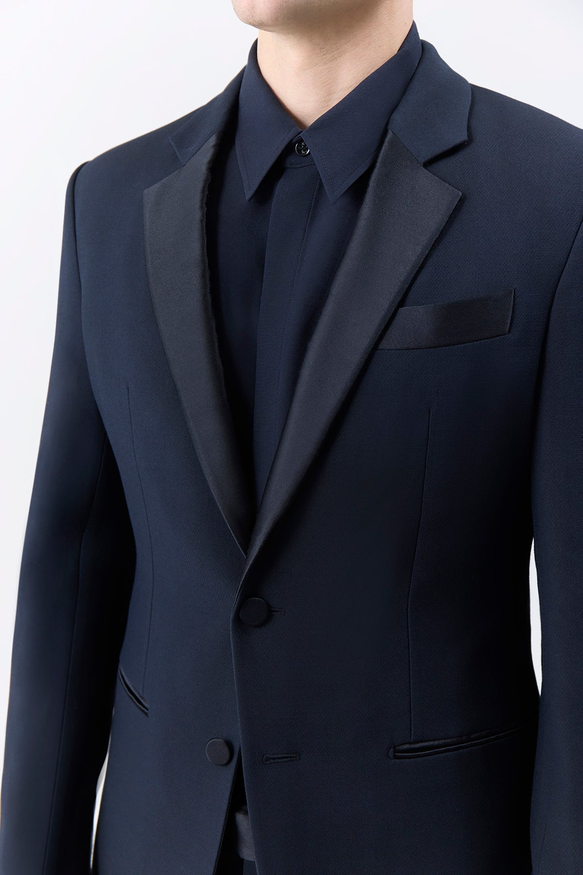 Nicolson Jacket in Black Silk Wool Cady - 6