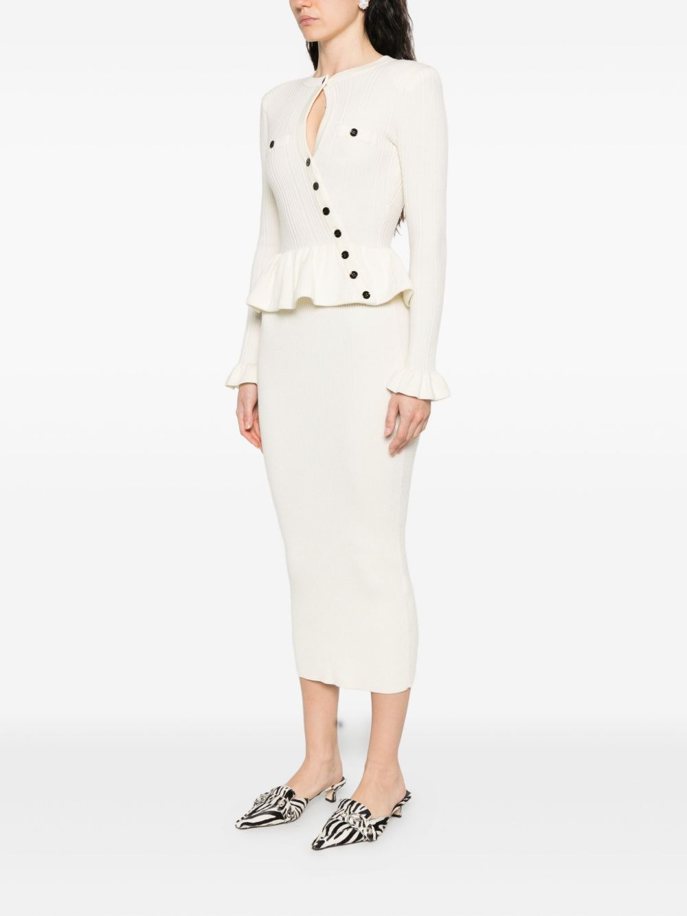 knitted asymmetric midi dress - 3