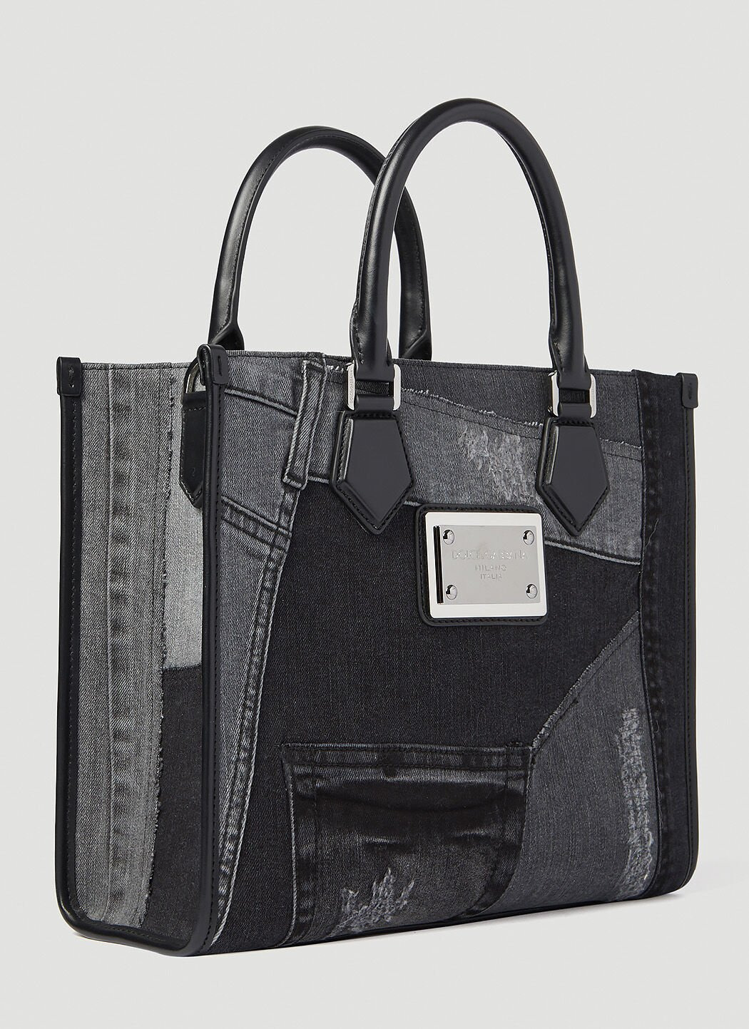 Small Patchwork Denim Tote Bag - 2