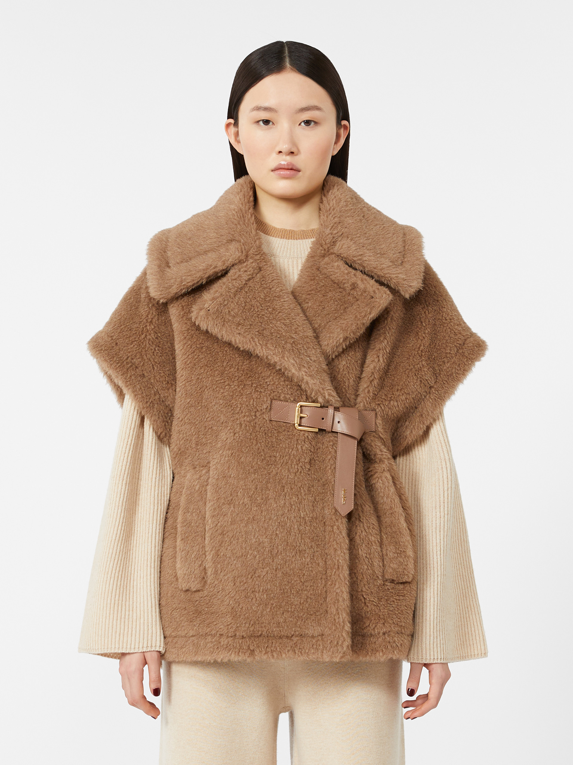 NEWABAVO4 Alpaca and cashmere Teddy cape - 3