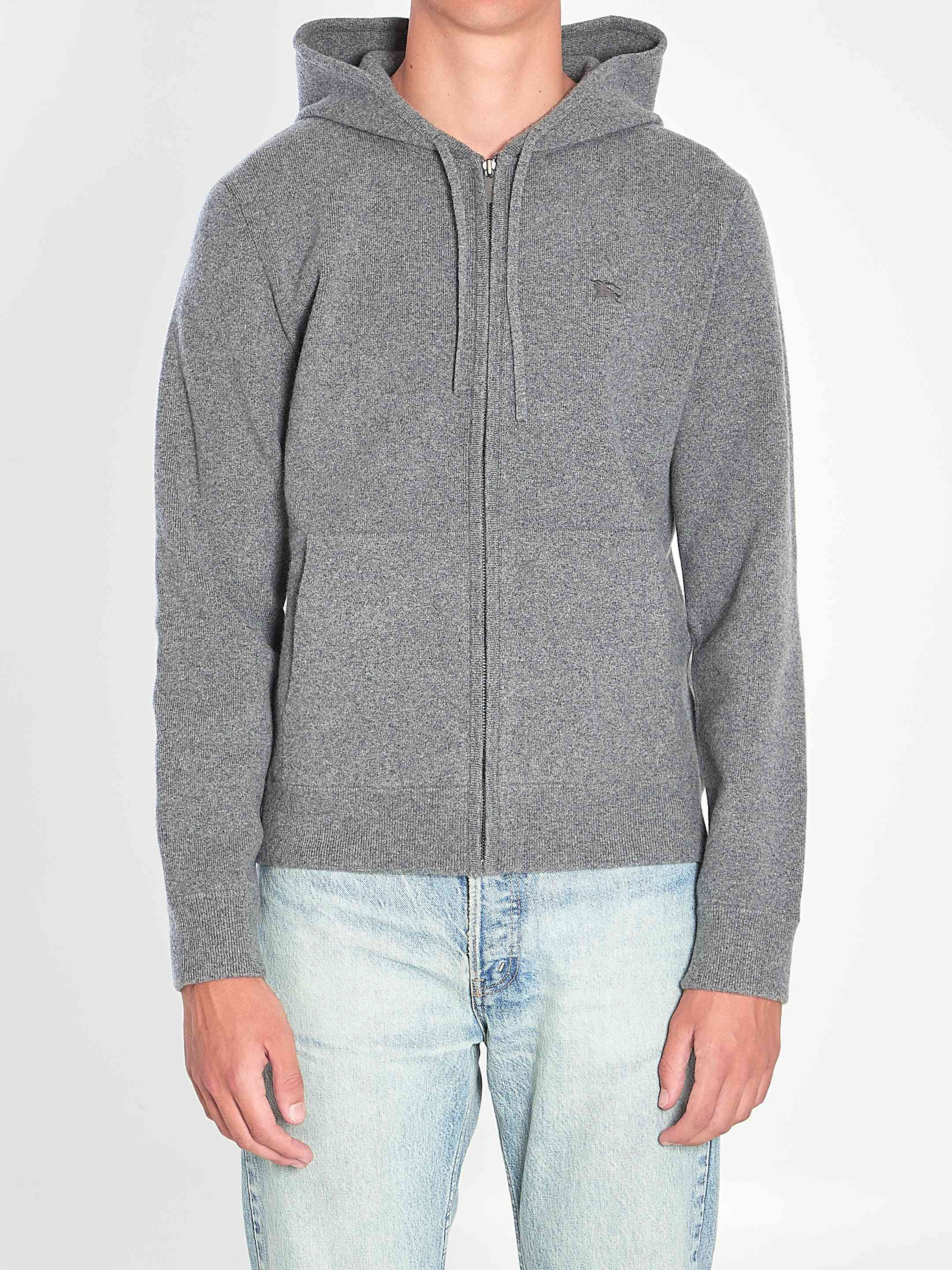 Burberry Men Cashmere-Blend Hoodie Sweatshirt - 1