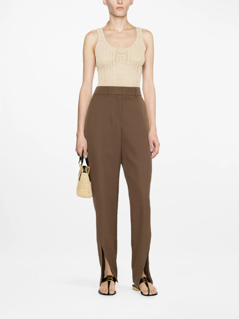Balmain slit-detail wool tapered trousers outlook