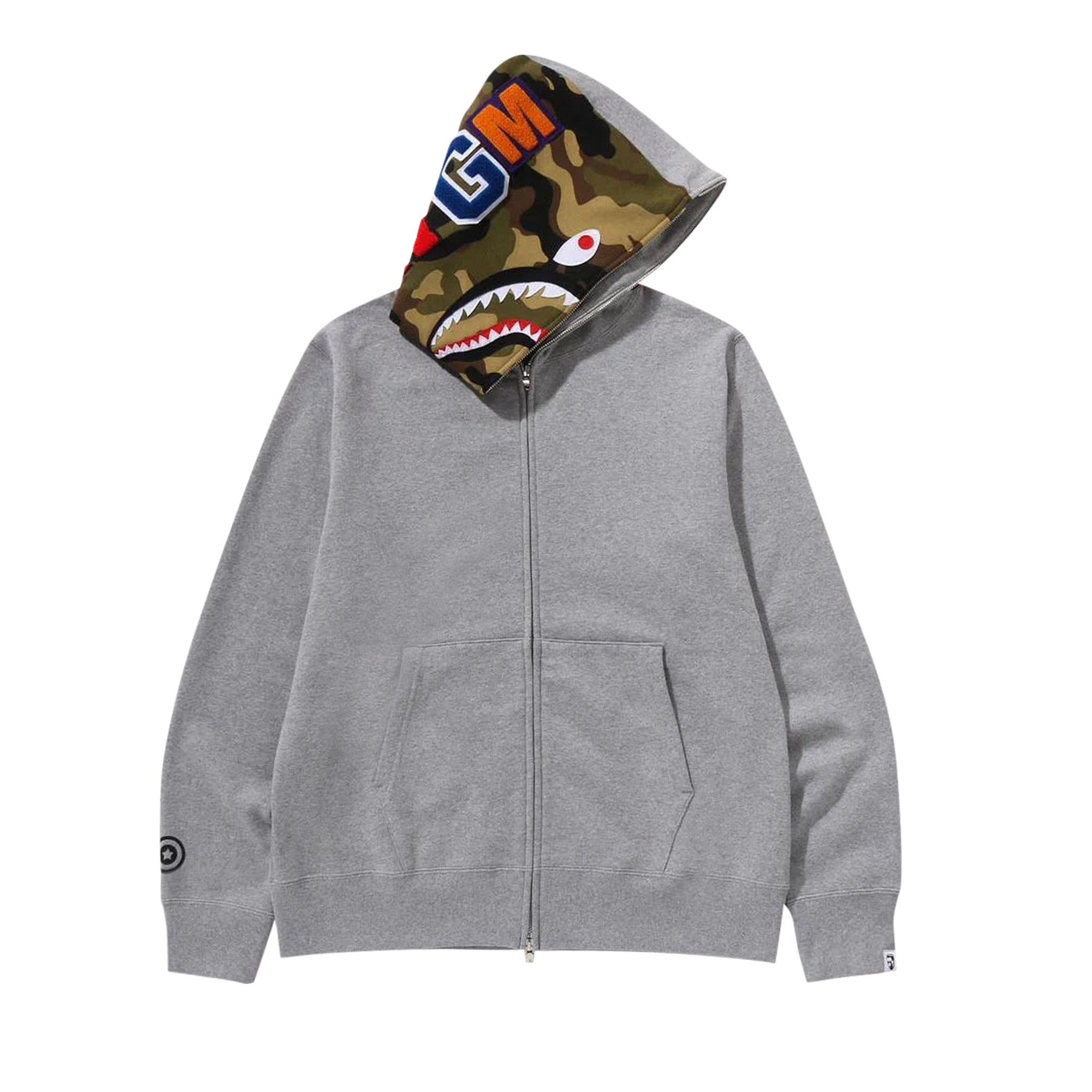 BAPE 1st Shark Full Zip Hoodie 'Grey' - 3