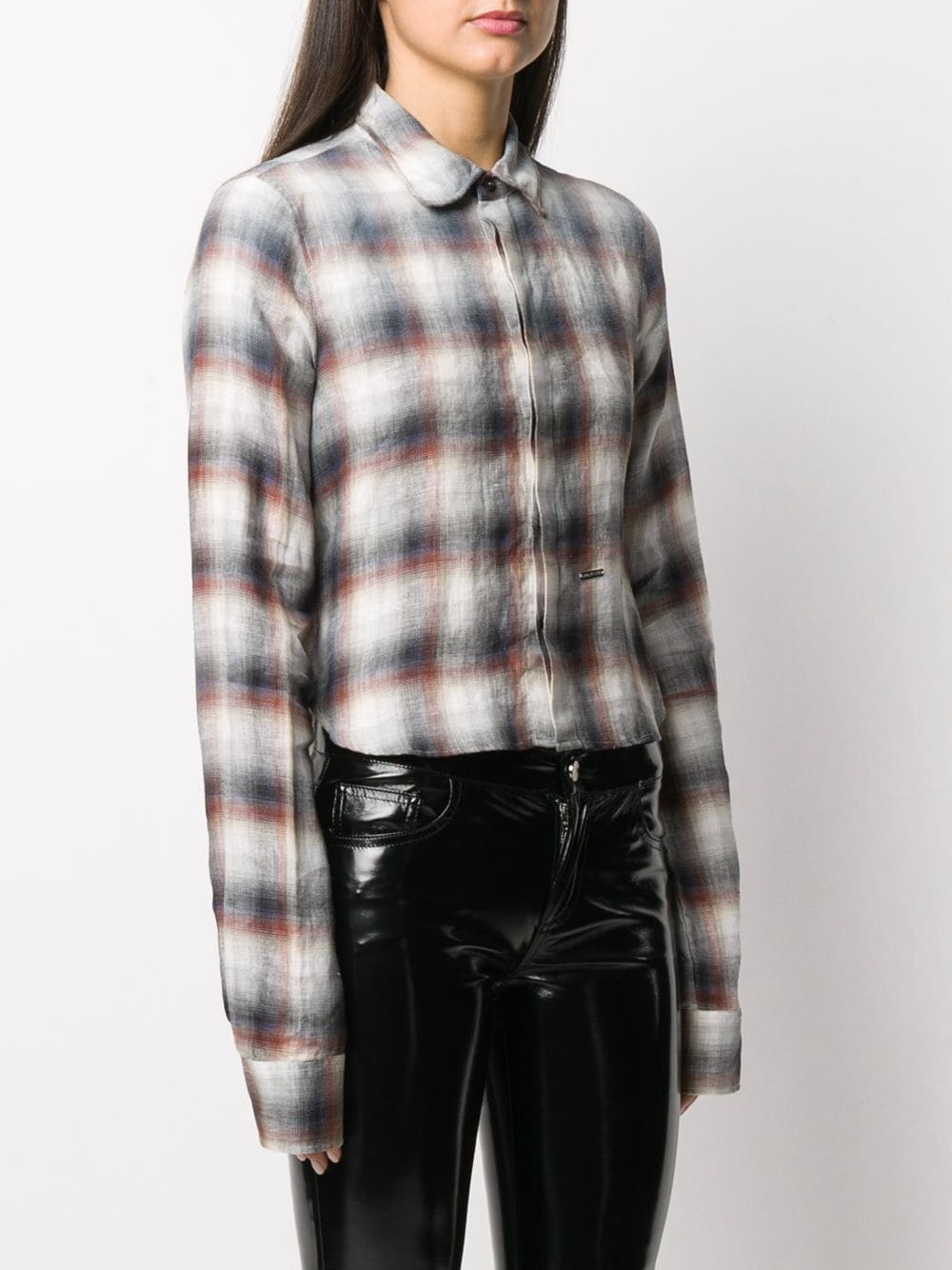 long-sleeve checked shirt - 3