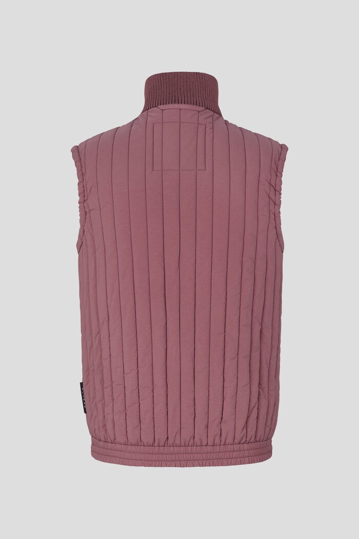 Tony Quilted waistcoat in Blackberry red - 3