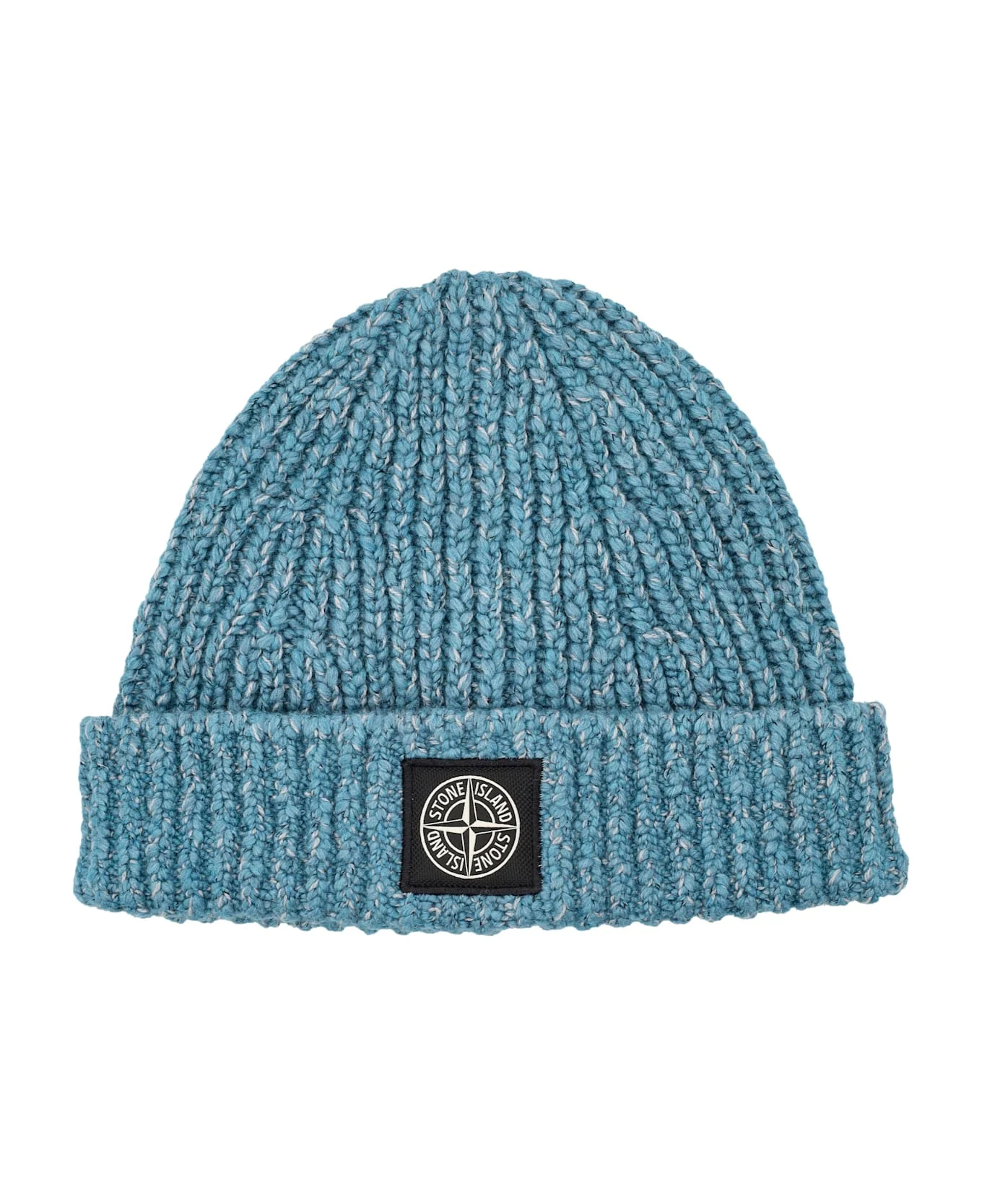 Stone Island Mouliné Wool Beanie With Compass Logo - 1