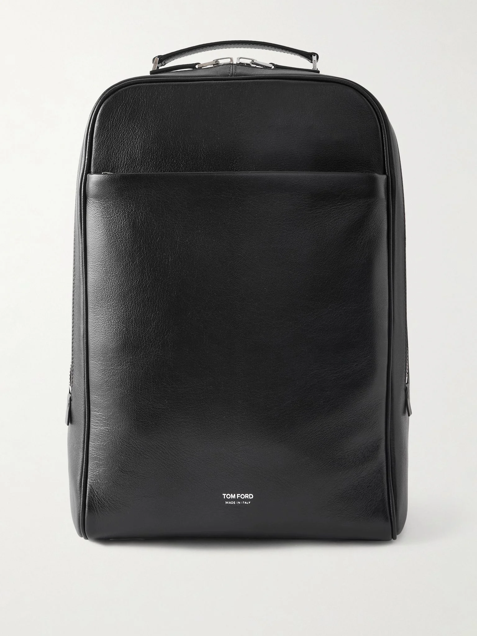 Full-Grain Leather Backpack Black - 1