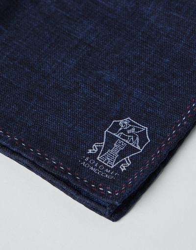 Brunello Cucinelli Silk pocket square with logo outlook