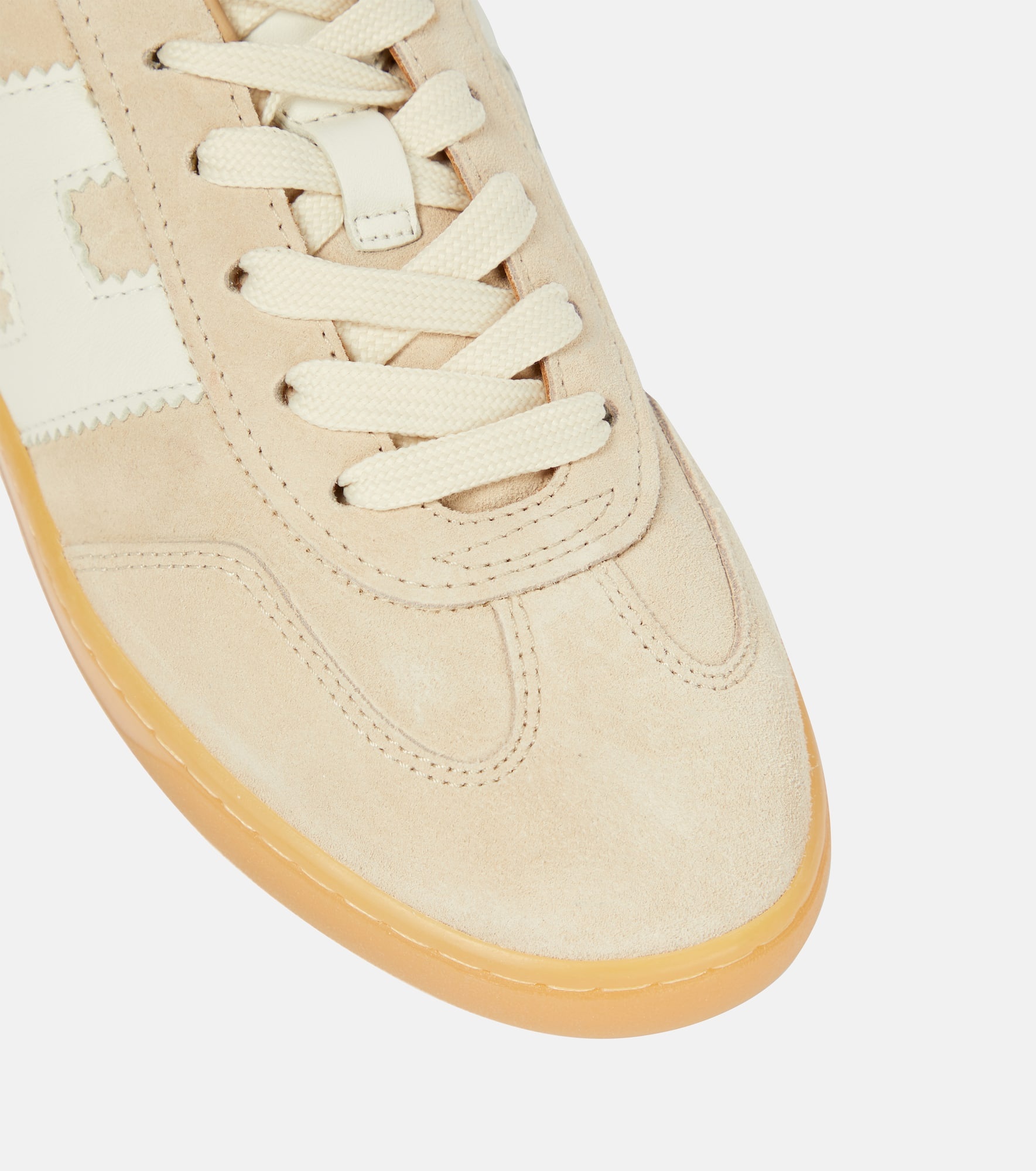H647 leather-trimmed suede sneakers - 6
