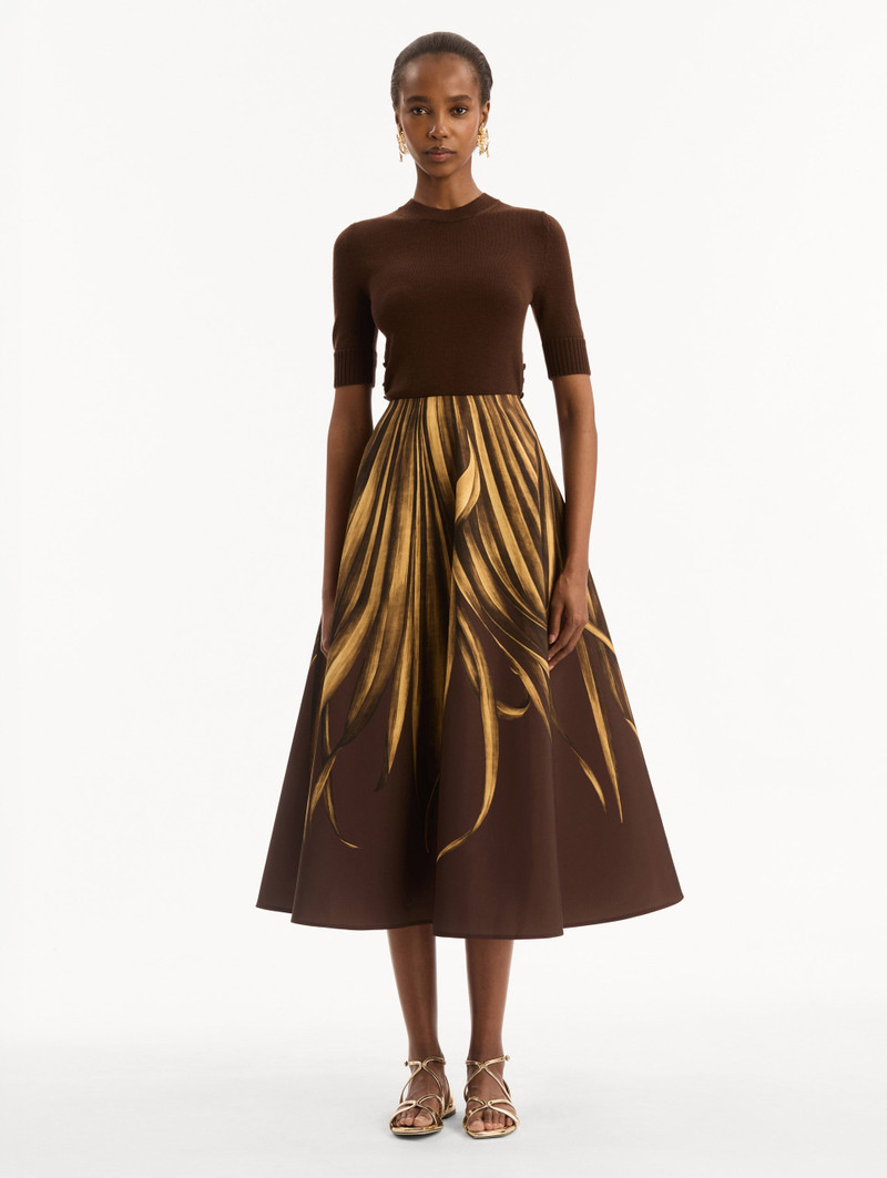Oscar de la Renta PALM LEAVES FAILLE SKIRT outlook