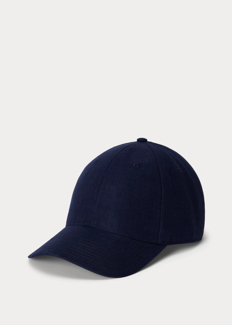 Linen Herringbone Ball Cap 1