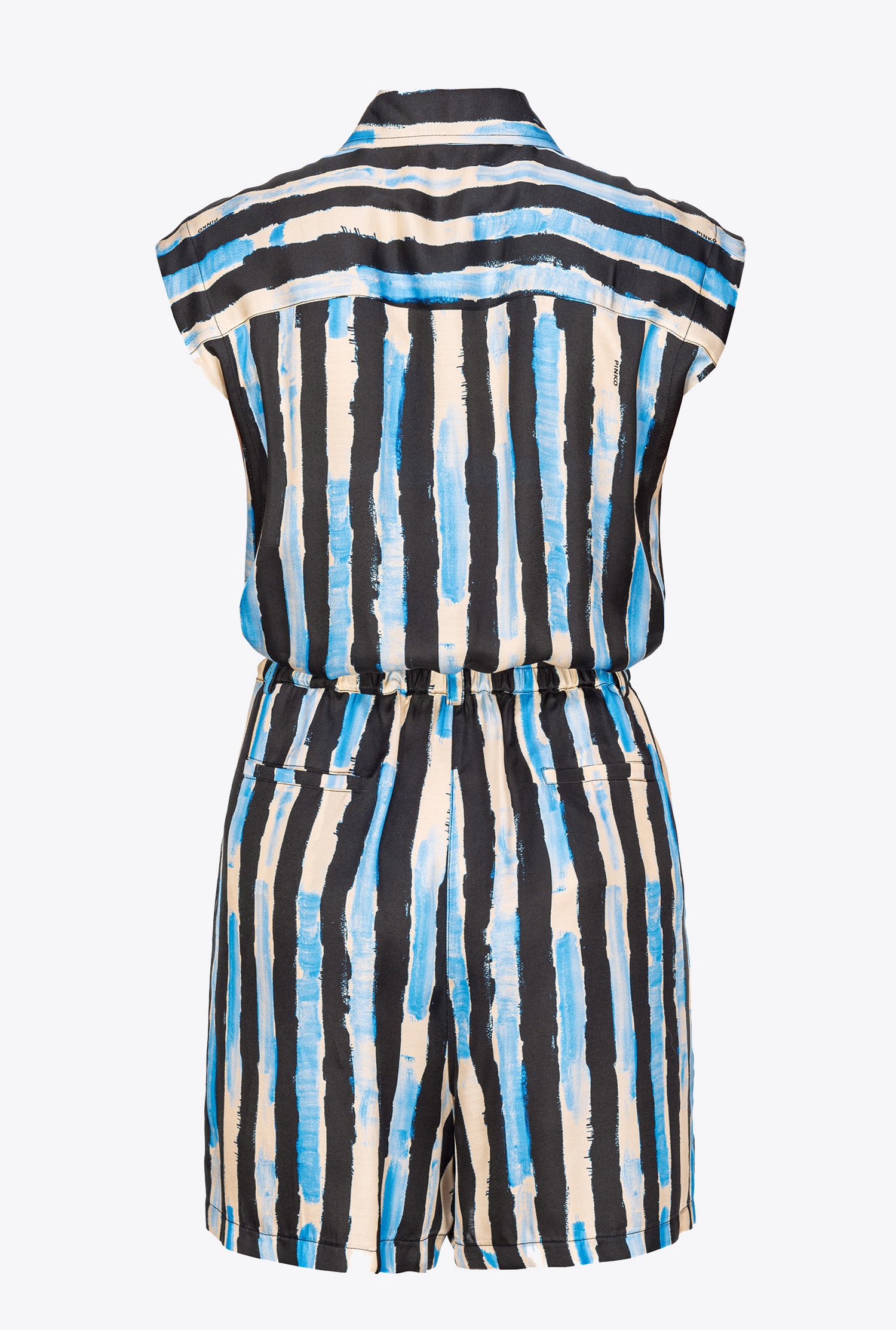SHORT JUMPSUIT WITH PAINTED-STRIPE PRINT - 7