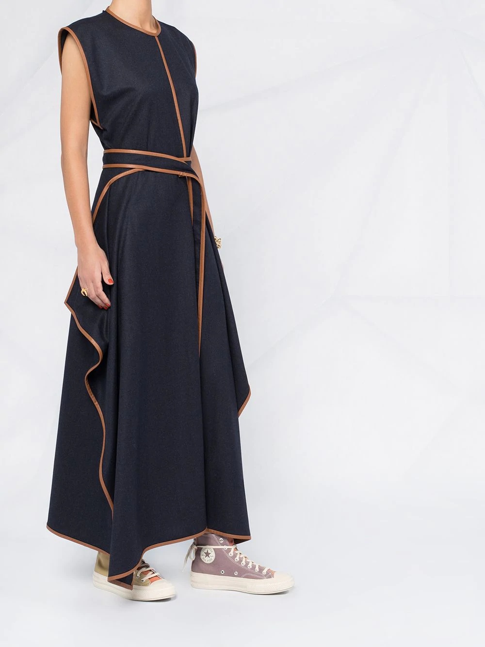 Eloise contrast-trim maxi-dress - 4