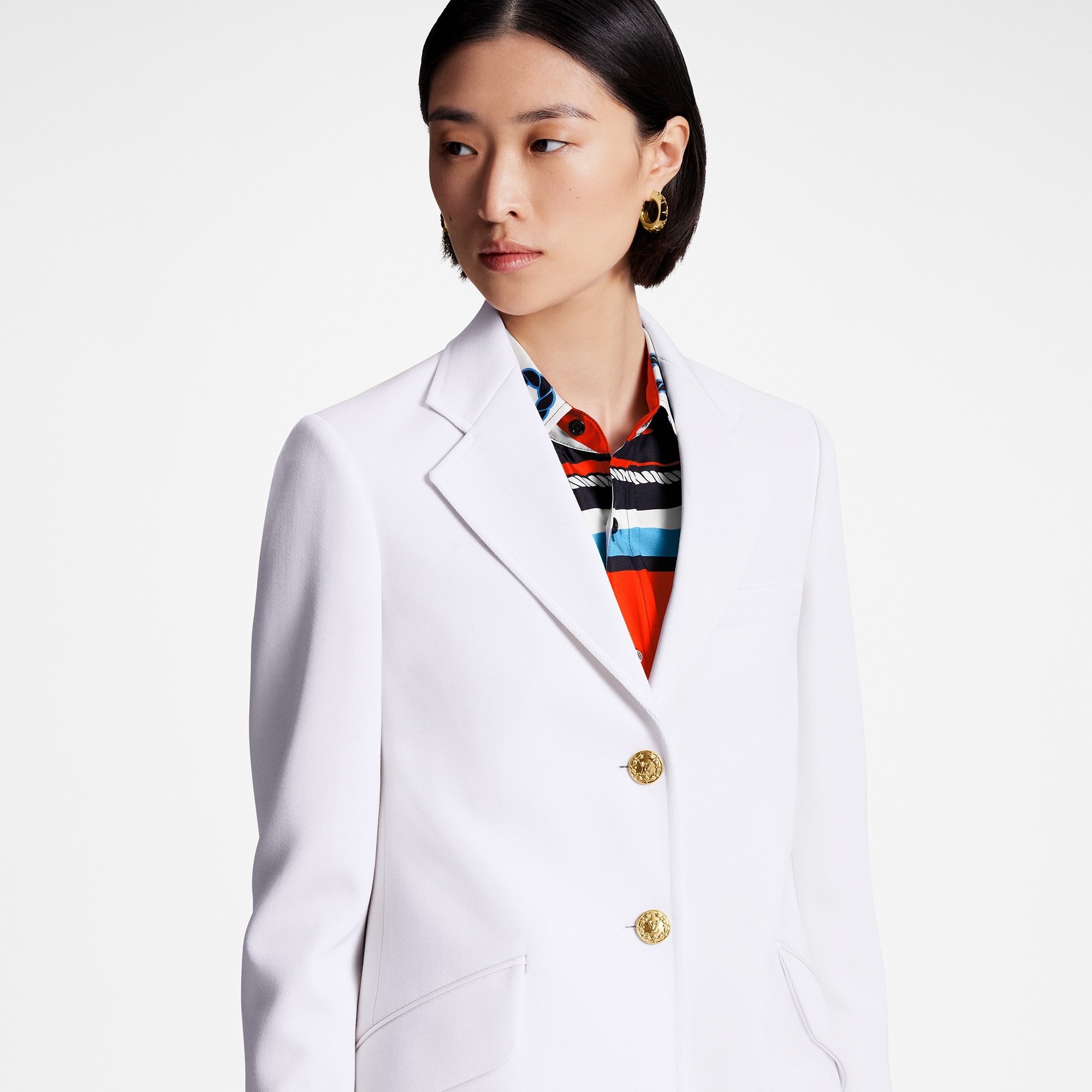 Golden Button Wool Twill Blazer - 4